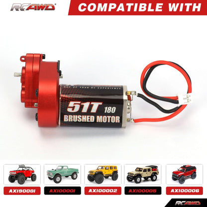 RCAWD SCX24 motor upgrades 180 Motor with metal gearbox combo SCX2550 - RCAWD