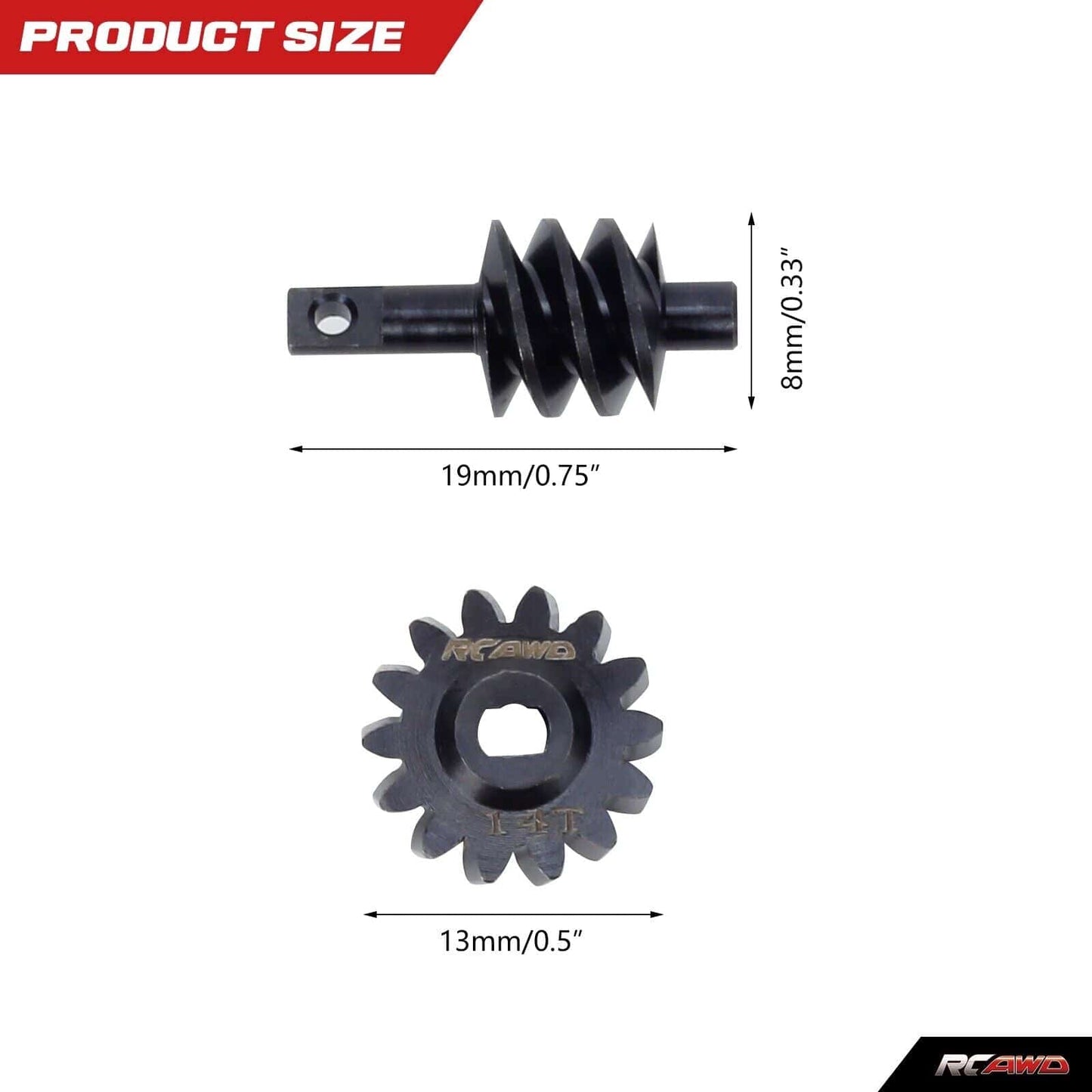 RCAWD SCX24 overdrive gear 14T Worm Gears Set compatiable with AX24 - RCAWD