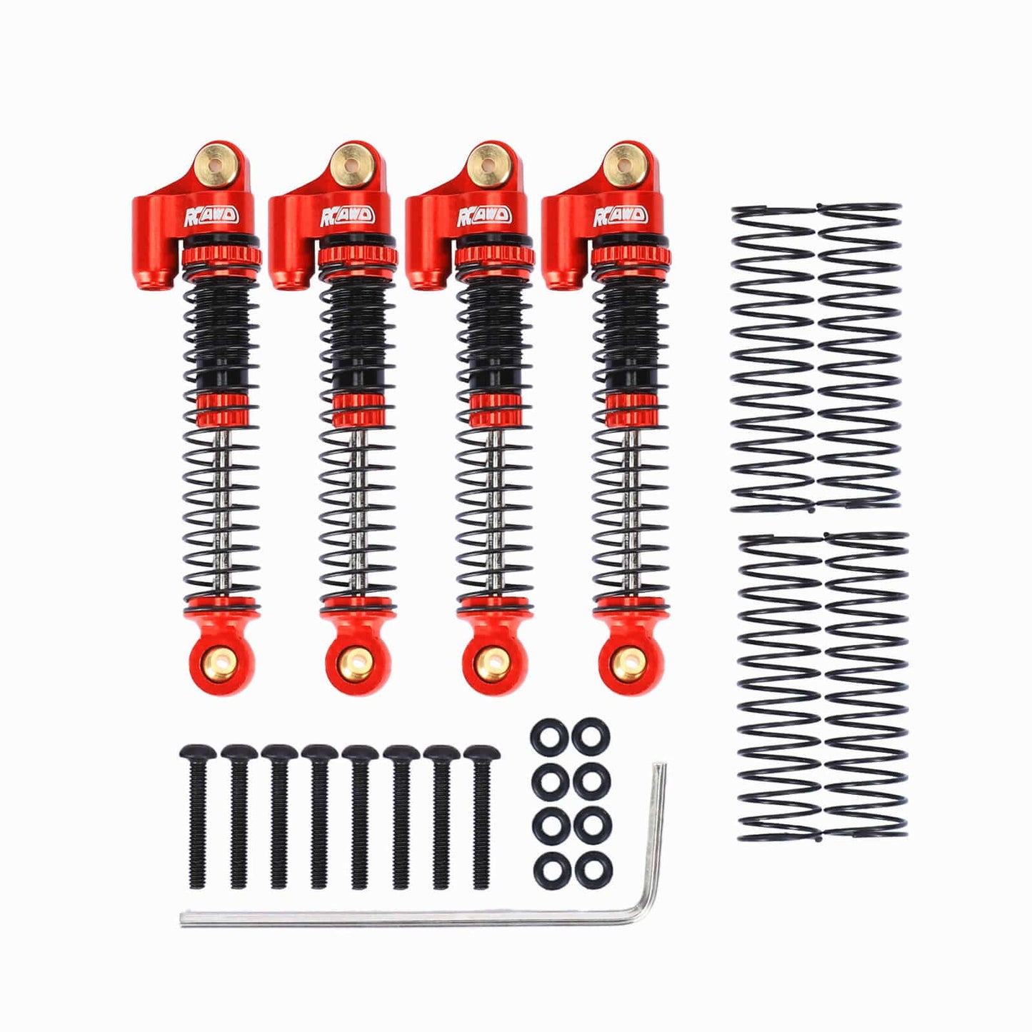 RCAWD SCX24 Upgrades 57mm Oil Filled Type shock absorber 4pcs - RCAWD