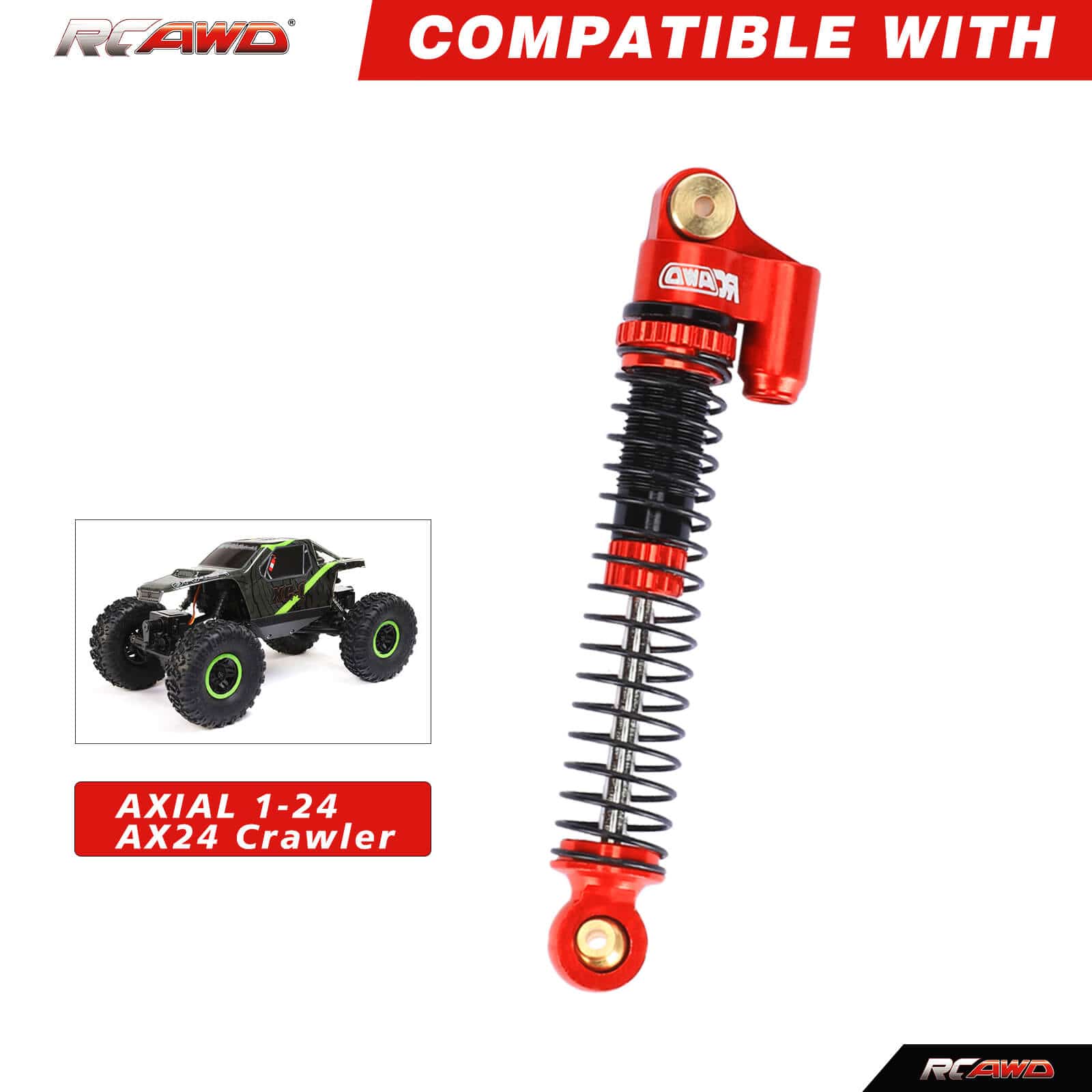 RCAWD SCX24 Upgrades 57mm Oil Filled Type shock absorber 4pcs - RCAWD