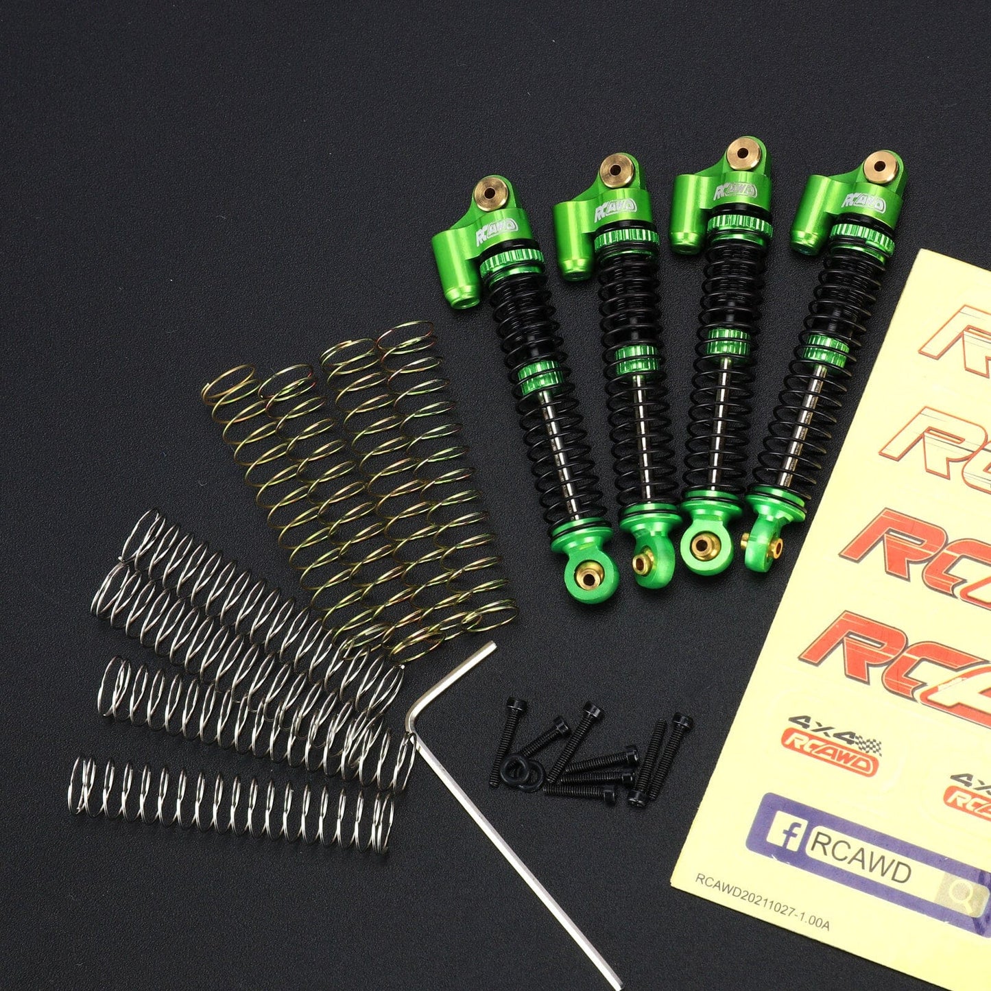 RCAWD SCX24 Upgrades 57mm Oil Filled Type shock absorber 4pcs - RCAWD