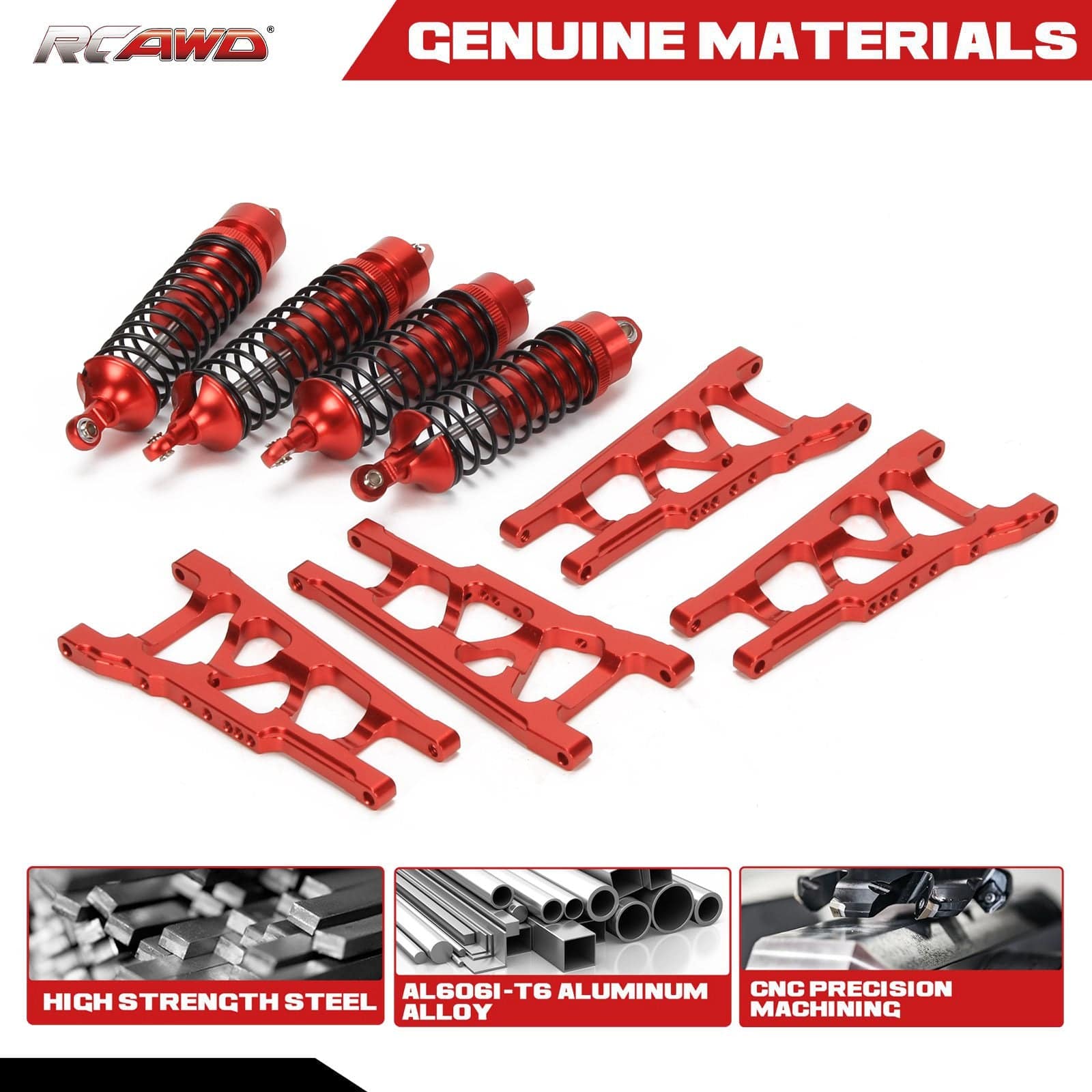 RCAWD Slash 4x4 Aluminum Suspension Set and Full Metal Shock Absorber - RCAWD