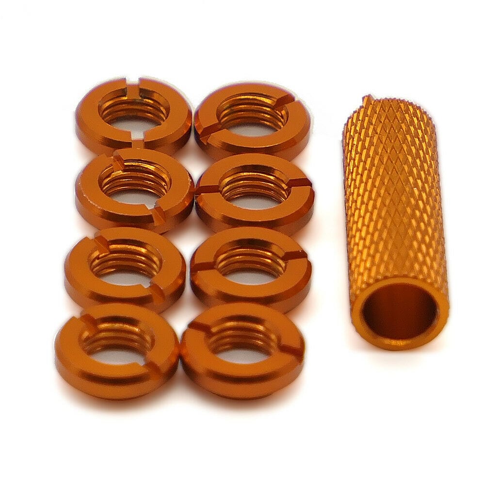 RCAWD SPEKTRUM UPGRADE PARTS Orange RCAWD Spektrum Radio Switch Nuts (8) & Wrench For Horizon DX9 DX18 DX20 IX12 DX6