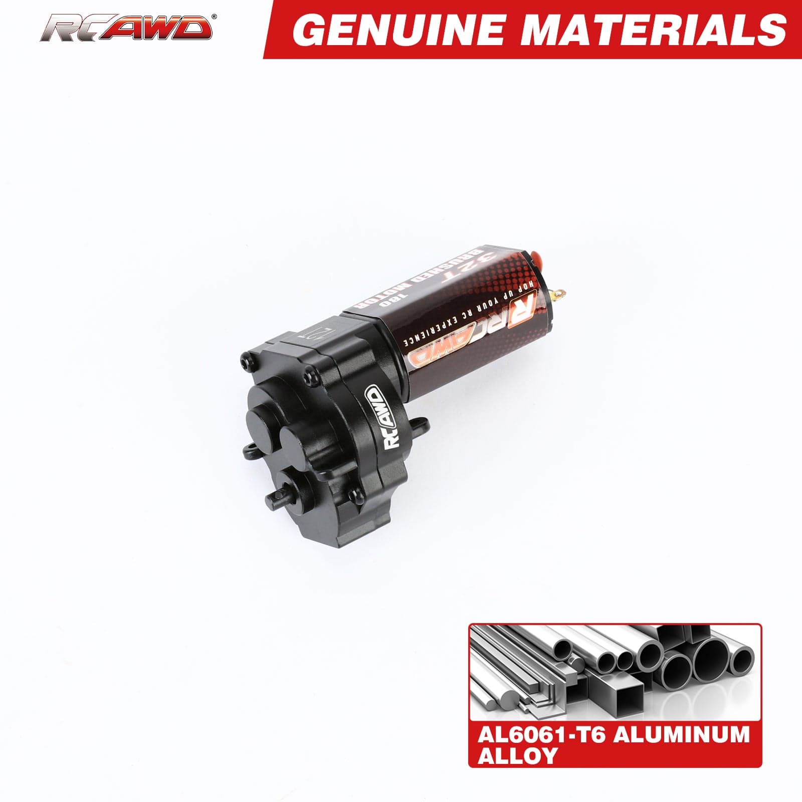 RCAWD Steel Gear Aluminum Complete Transmission with 32T 180 Motor for 1/18 TRX4M Upgrades - RCAWD