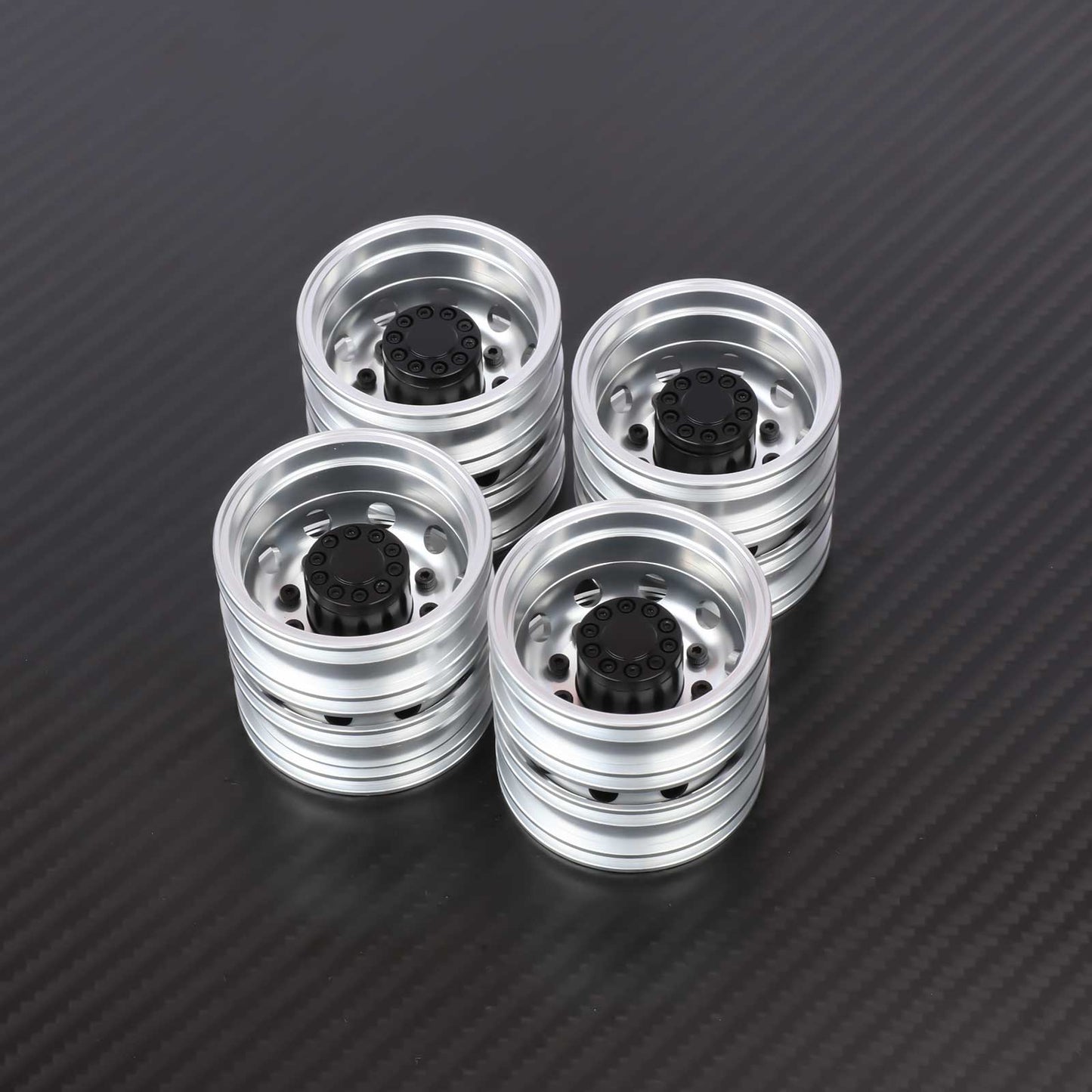 RCAWD Tamiya 1/14 Tractor Truck Series Black RCAWD Tamiya Tractor Truck Rear Wheel Rims 4PCS
