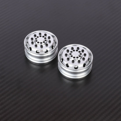 RCAWD Tamiya 1/14 Tractor Truck Series Silver RCAWD Tamiya Tractor Truck Bearing Front Beadlock Wheel Rims 2PCS