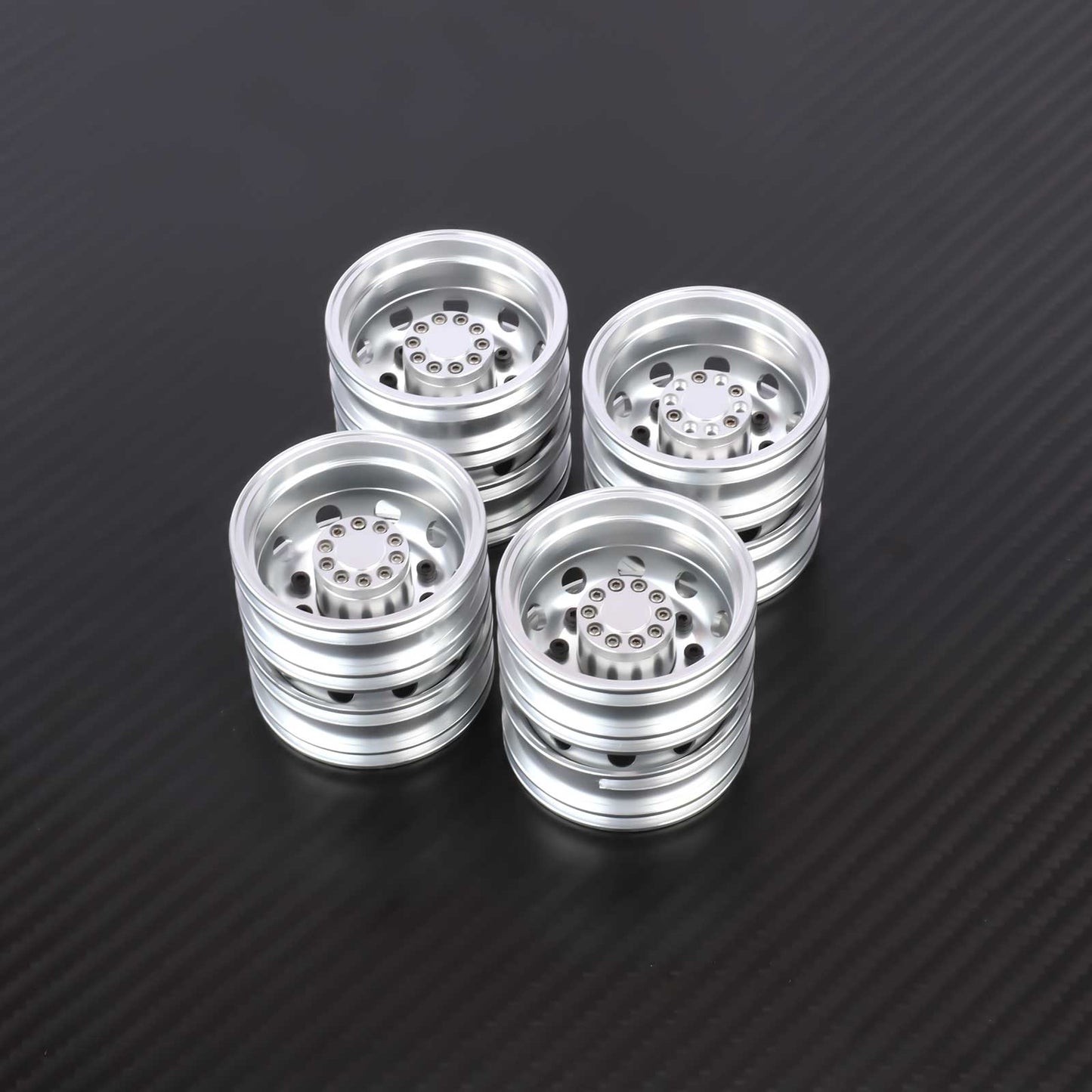 RCAWD Tamiya 1/14 Tractor Truck Series Silver RCAWD Tamiya Tractor Truck Rear Wheel Rims 4PCS