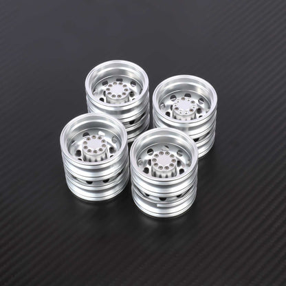RCAWD Tamiya 1/14 Tractor Truck Series Silver RCAWD Tamiya Tractor Truck Rear Wheel Rims 4PCS