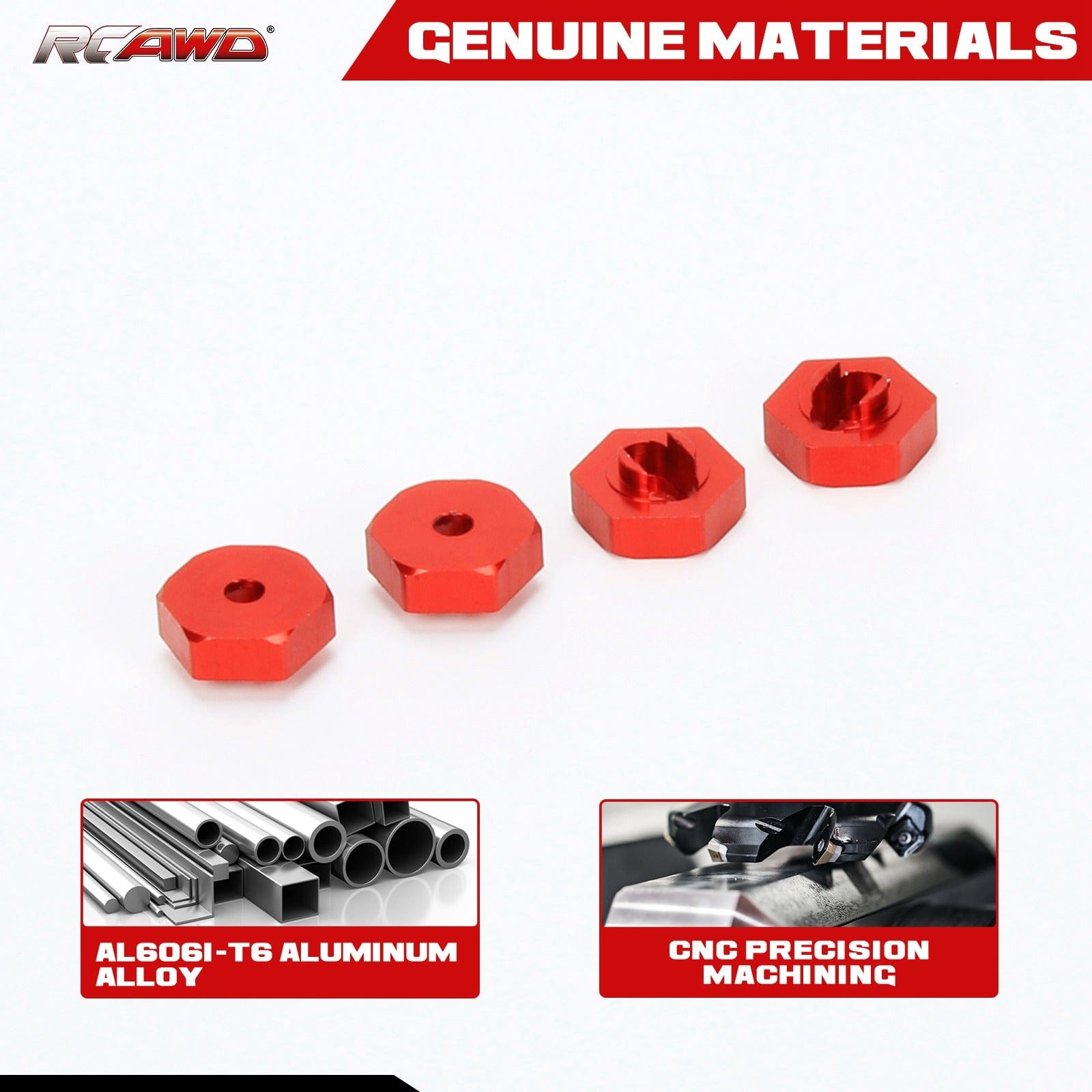 RCAWD Traxxas Latrax RCAWD  1/18 Traxxas Latrax Aluminium Wheel Hubs Hex