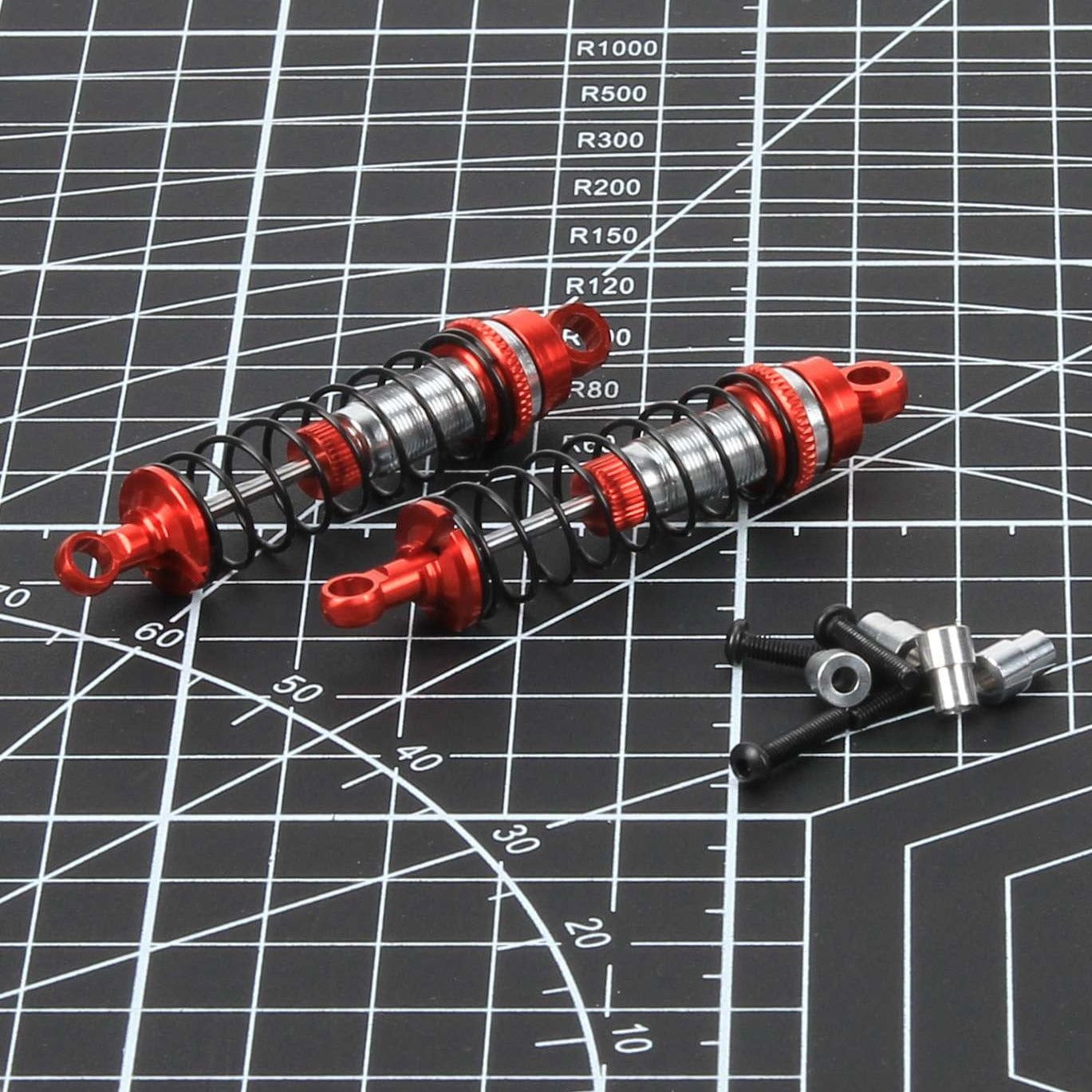 RCAWD Traxxas Latrax Red / A Set RCAWD Oil-filled Assembled with Springs Shocks 2pcs for 1/18 Traxxas Latrax Upgrades
