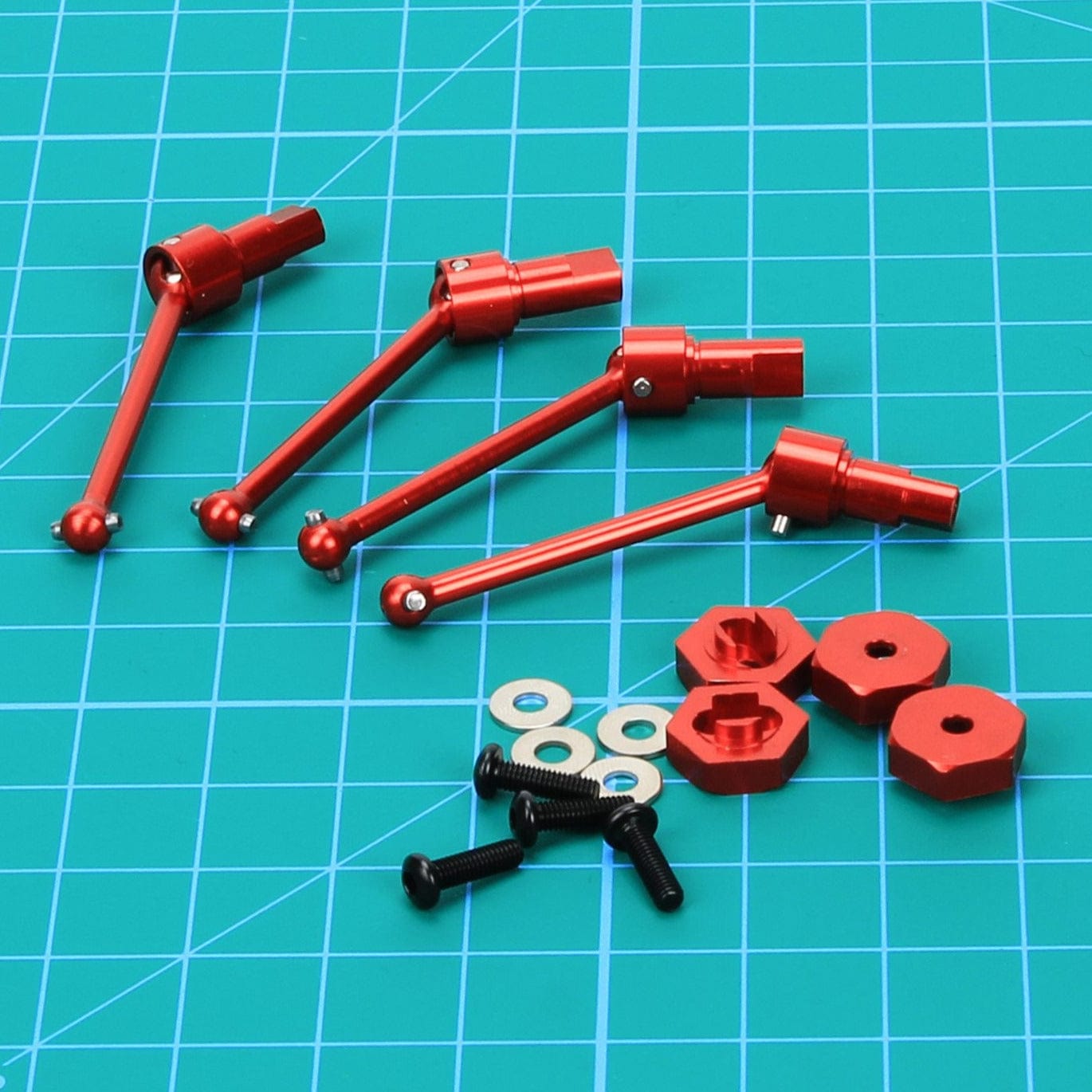 RCAWD Traxxas Latrax Red / Full set RCAWD  1/18 Traxxas Latrax Aluminium Driveshaft Assembly Set