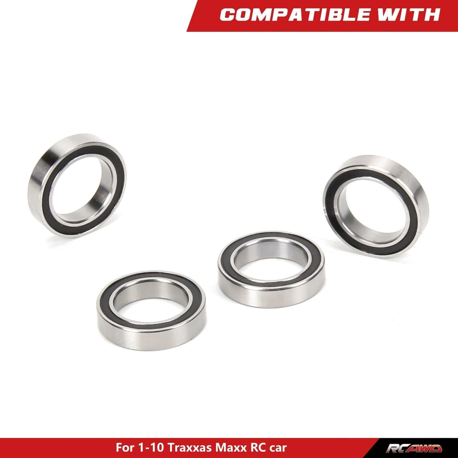 RCAWD TRAXXAS MAXX RCAWD 12x18x4mm Ball Bearing with Black Rubber Sealed set 5120 for Maxx upgrades