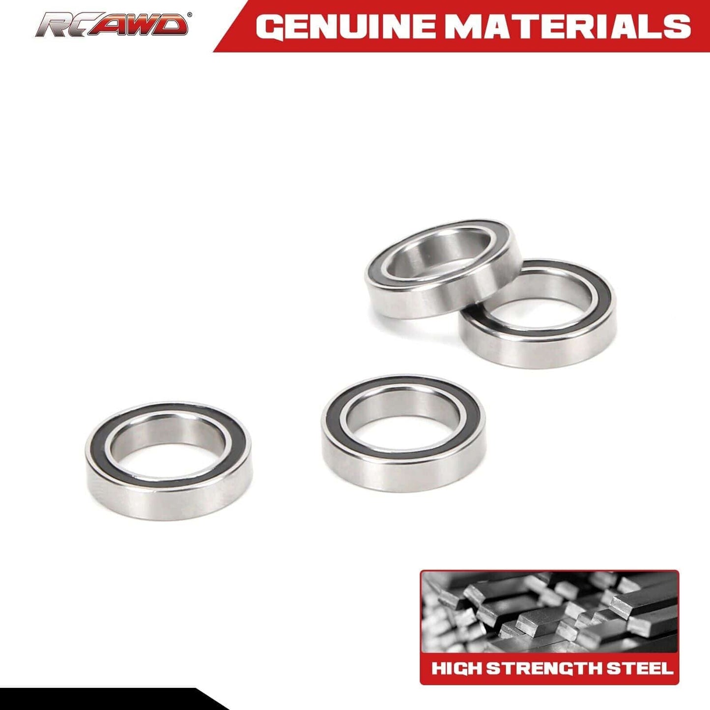 RCAWD TRAXXAS MAXX RCAWD 12x18x4mm Ball Bearing with Black Rubber Sealed set 5120 for Maxx upgrades