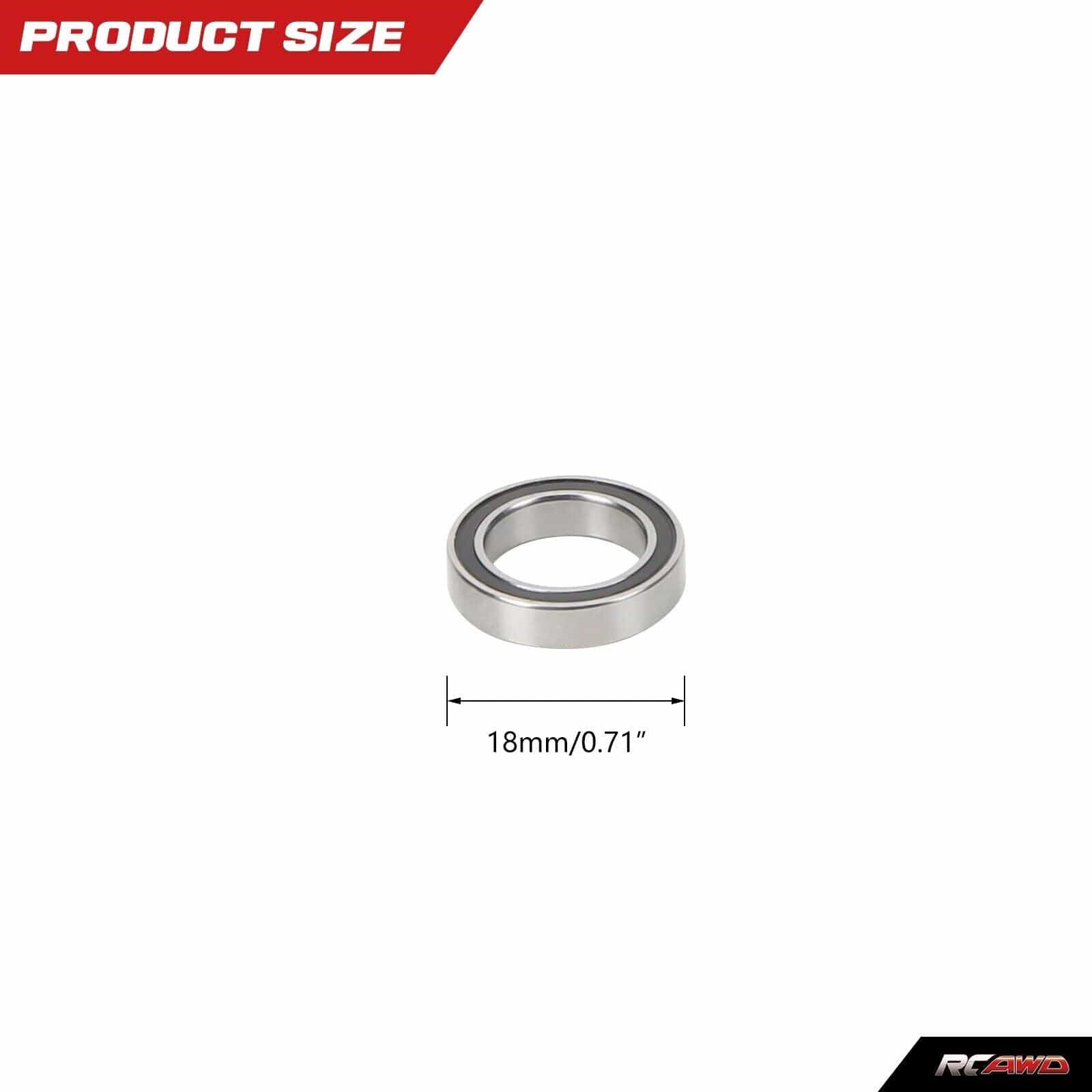 RCAWD TRAXXAS MAXX RCAWD Maxx 12x18x4mm Ball Bearing with Black Rubber Sealed set 5120