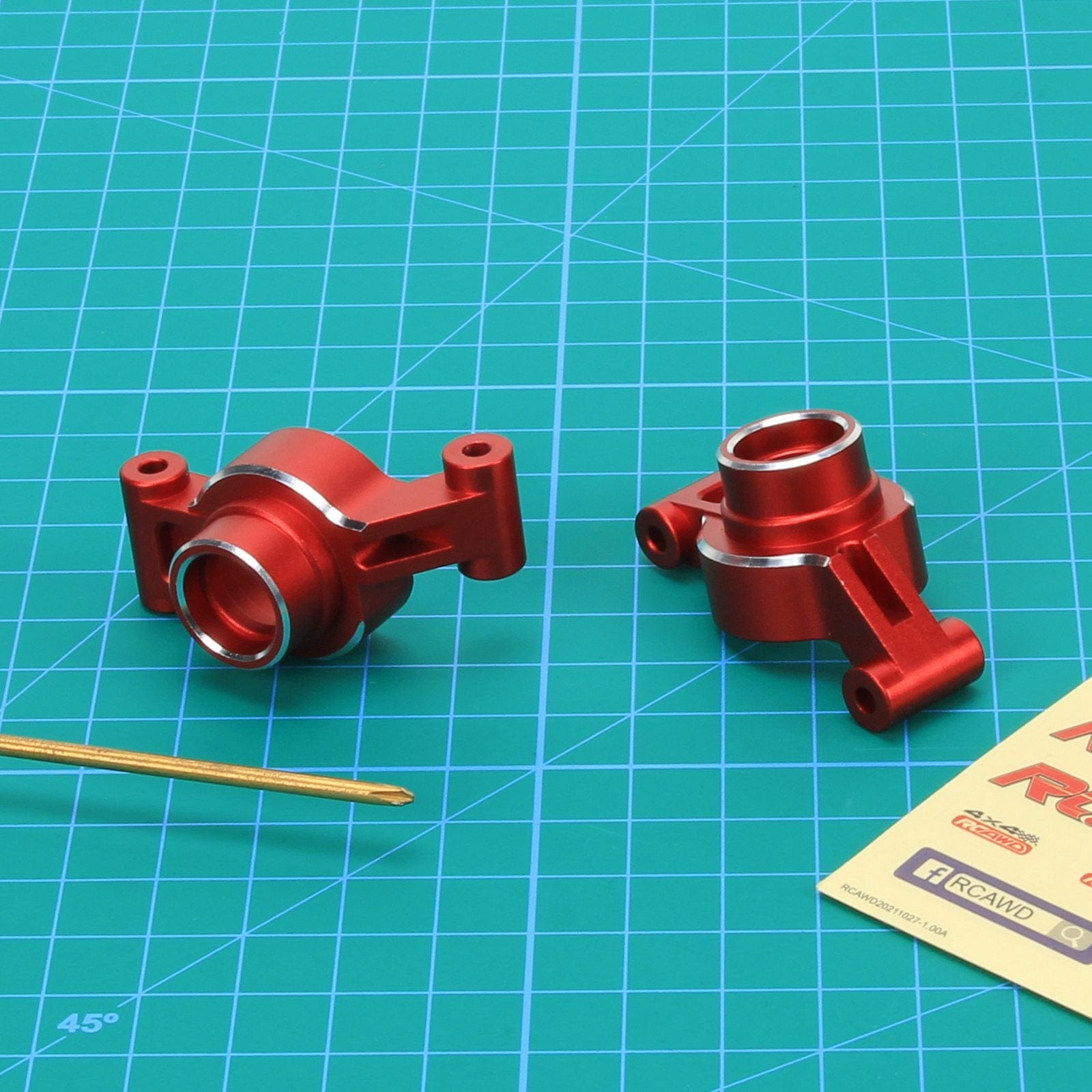 RCAWD TRAXXAS MAXX Red RCAWD Maxx 2pcs Carriers Stub Axle