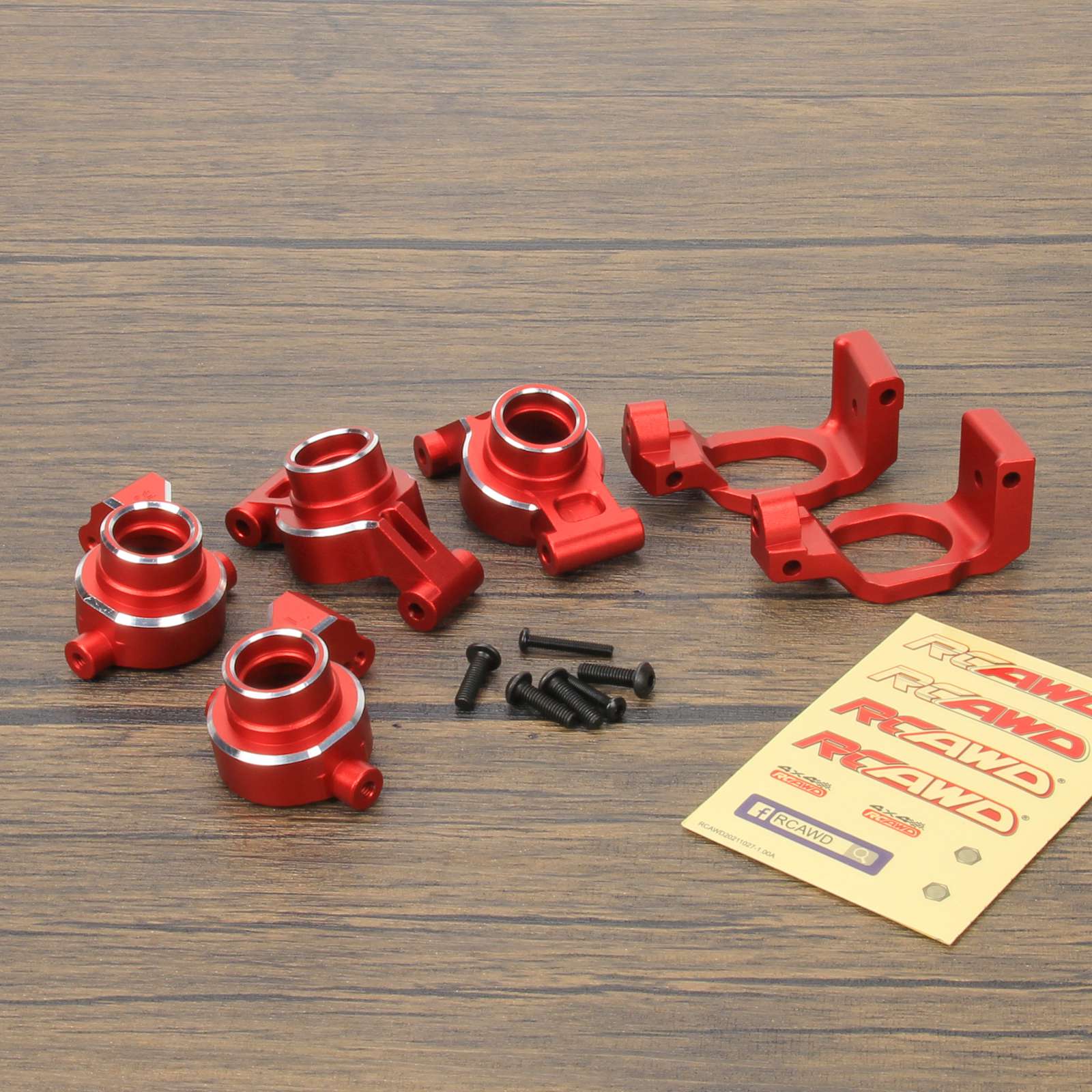 RCAWD TRAXXAS MAXX Red RCAWD Maxx Steering Caster Blocks Hub Carrier Set