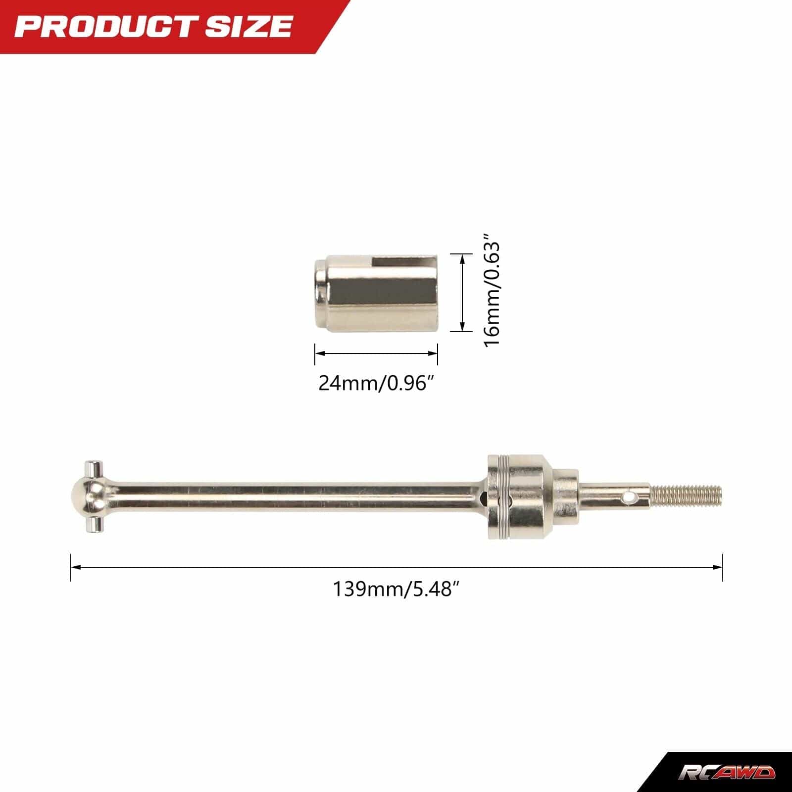 RCAWD TRAXXAS MAXX Silver RCAWD Maxx CVD Drive Shaft Strengthened Design #8996