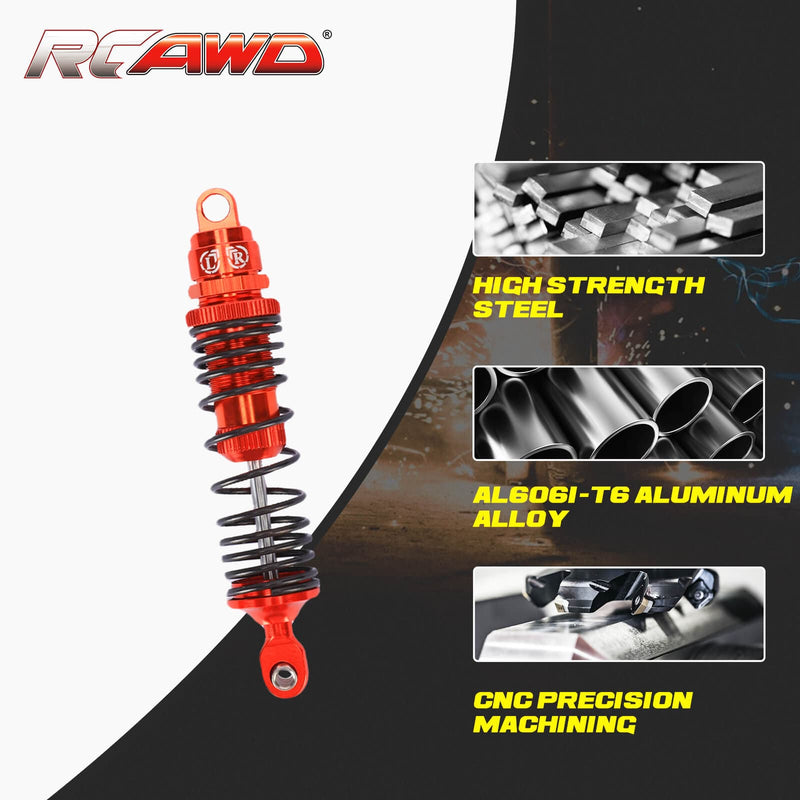 RCAWD Aluminum Big Bore Shocks Absorber oil-filled type for 1/10 Slash 2wd Upgrades - RCAWD
