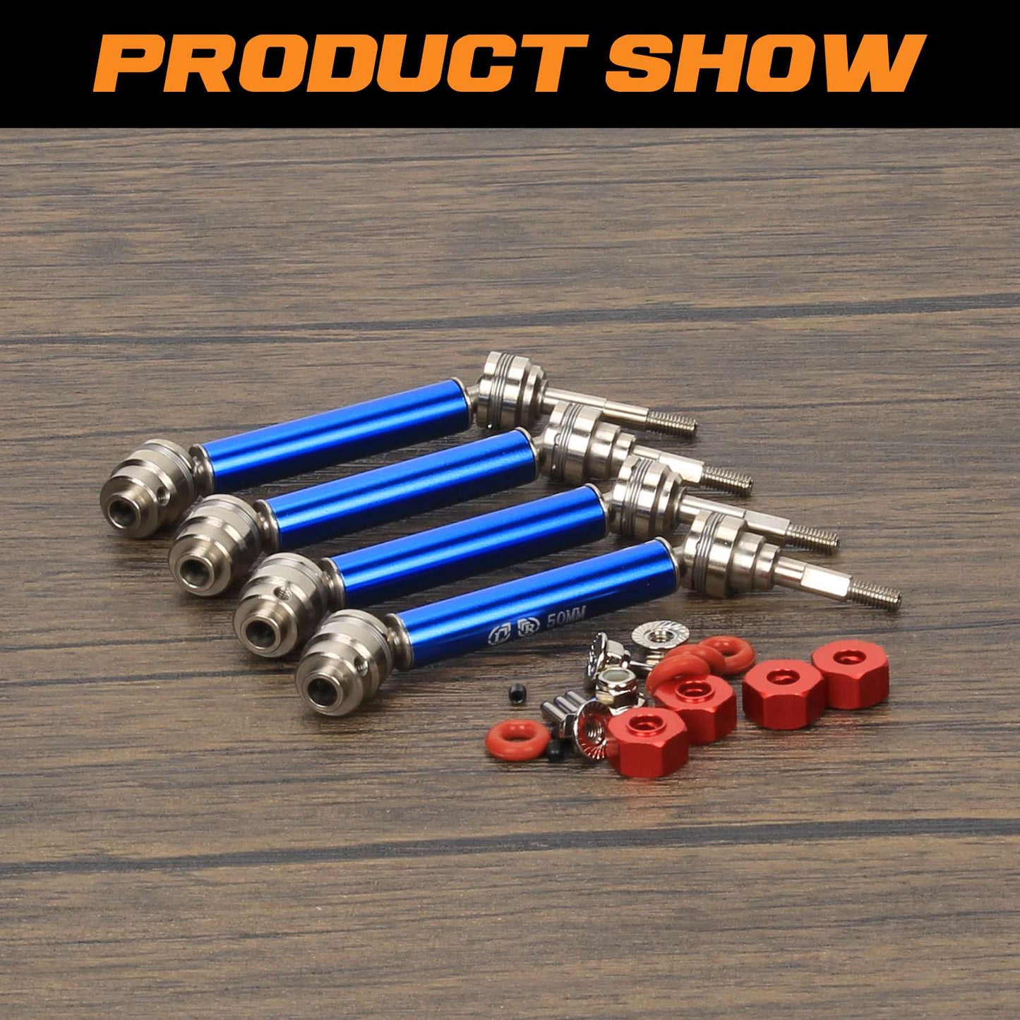 RCAWD TRAXXAS SLASH 4WD Blue / Both RCAWD RC CVD Drive Shafts Set with 12mm Hex for 1/10 Slash 4X4 Upgrades