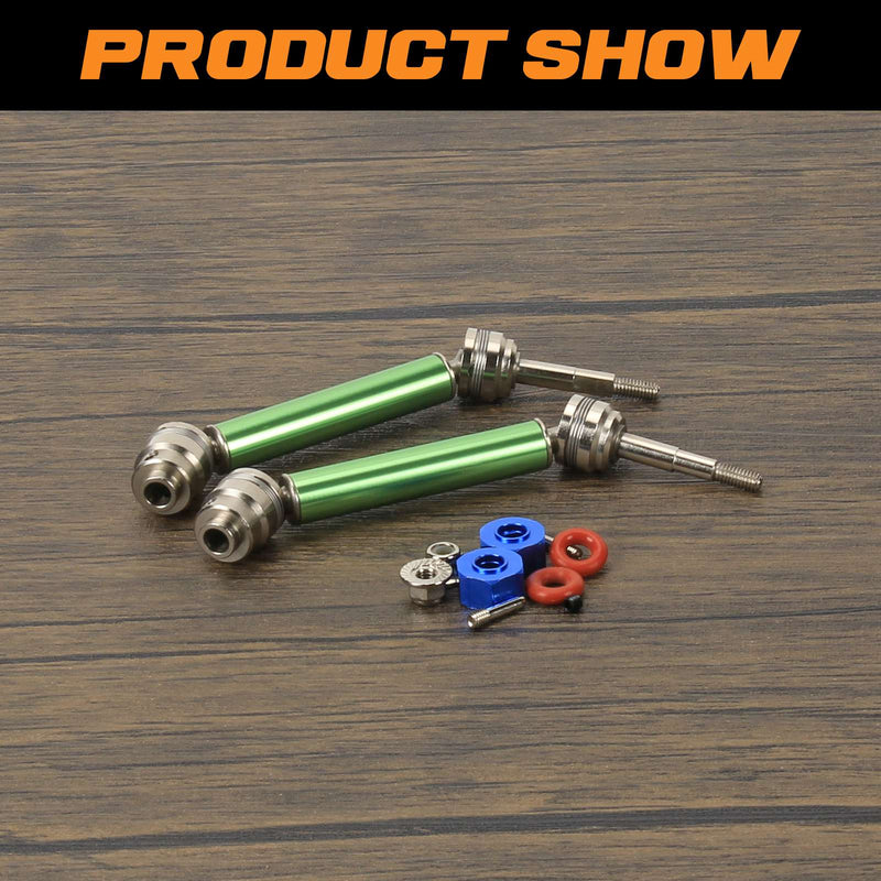 RCAWD TRAXXAS SLASH 4WD Green / Front Drive Shafts RCAWD RC CVD Drive Shafts Set for 1/10 Slash 4X4 Upgrades
