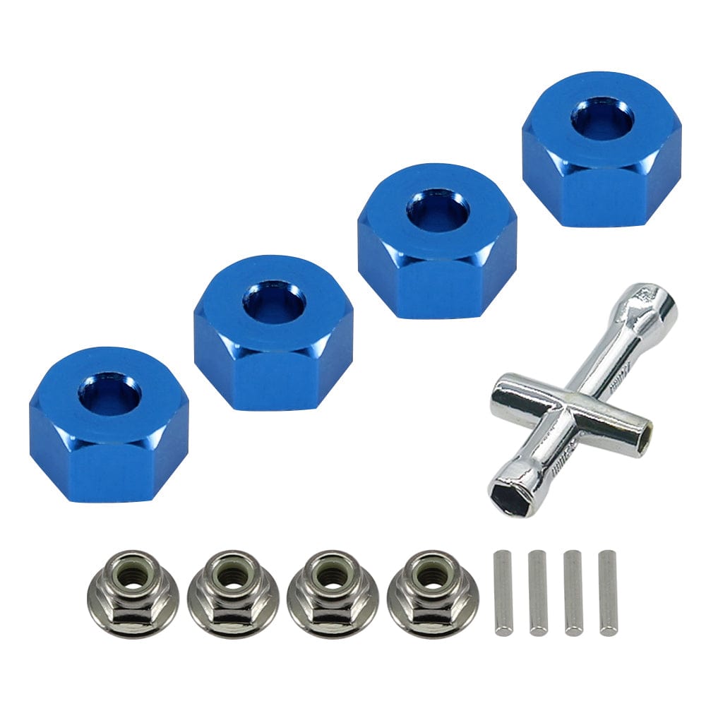 RCAWD TRAXXAS SLASH 4WD Navy Blue RCAWD Aluminum 12mm Hex Hubs Wheel Adapters & Flanged Nuts for 1/10 4WD Traxxas Slash Rustler RC Car