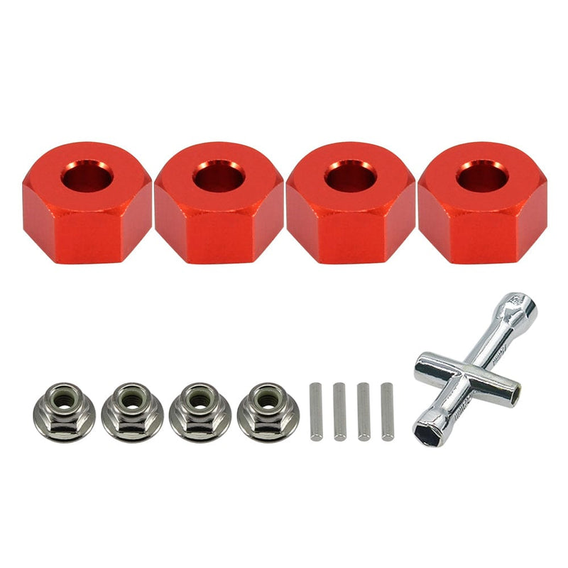 RCAWD Aluminum 12mm Hex Hubs Wheel Adapters & Flanged Nuts for 1/10 4WD Traxxas Slash Rustler - RCAWD