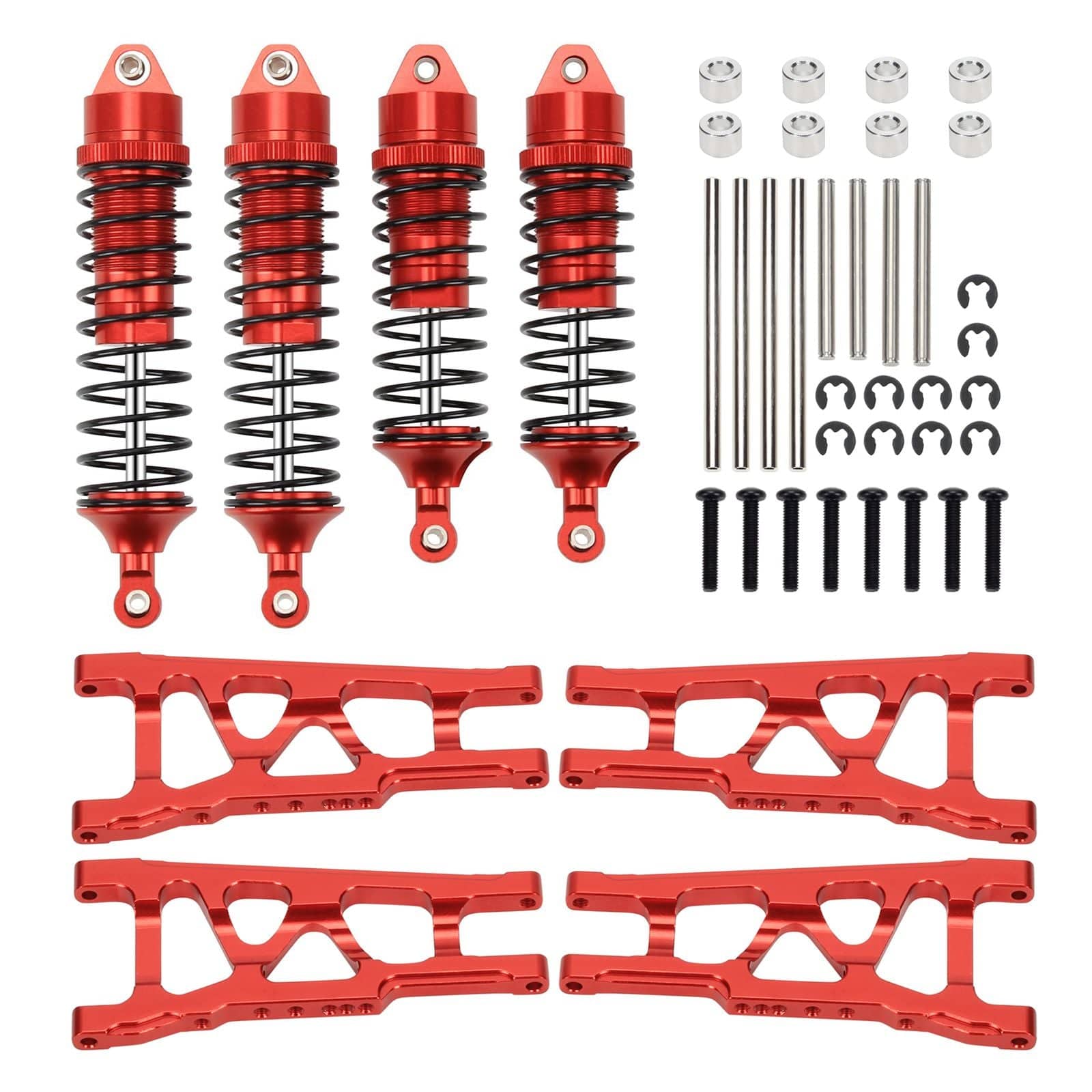 RCAWD TRAXXAS SLASH 4WD RCAWD Aluminum Suspension Arms Set and Full Metal Shock Absorber Assembled for 1/10 Traxxas Slash 4x4