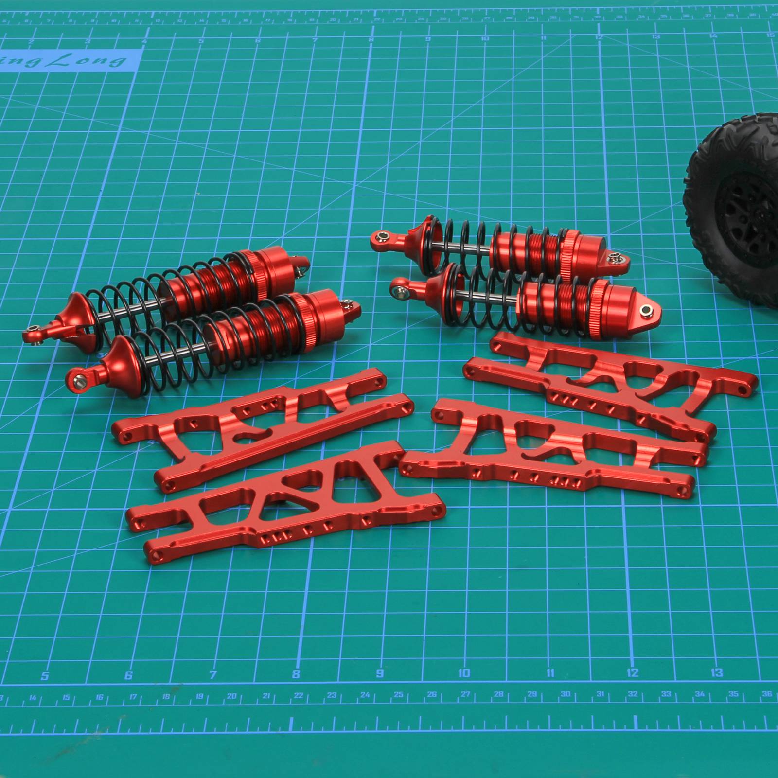 RCAWD TRAXXAS SLASH 4WD RCAWD Aluminum Suspension Arms Set and Full Metal Shock Absorber Assembled for 1/10 Traxxas Slash 4x4