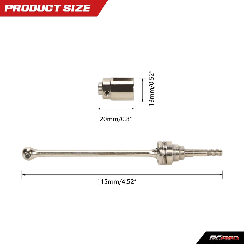 RCAWD Strengthen CVD Axle Driveshaft with 12mm Hex for 1/10 Slash Stampede Rustler 4X4 Upgrades - RCAWD