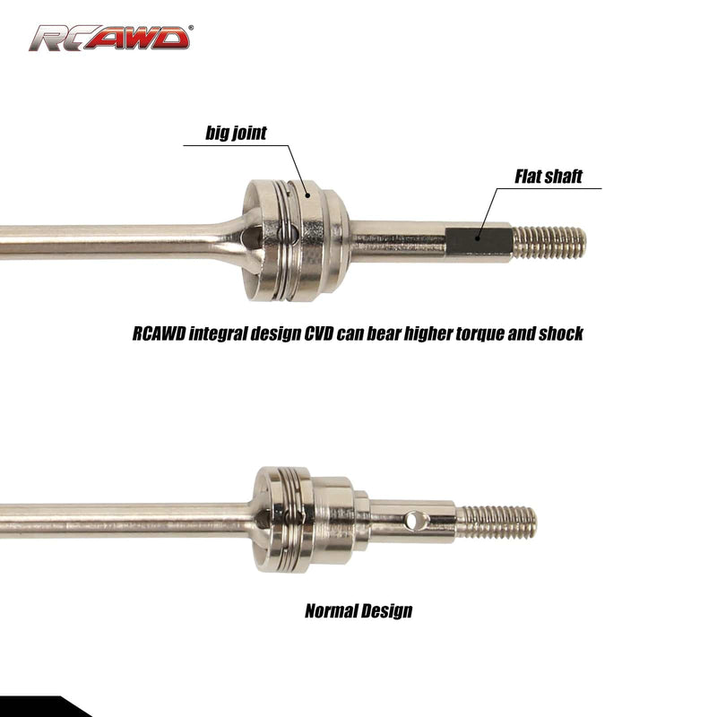 RCAWD Strengthen CVD Axle Driveshaft with 12mm Hex for 1/10 Slash Stampede Rustler 4X4 Upgrades - RCAWD