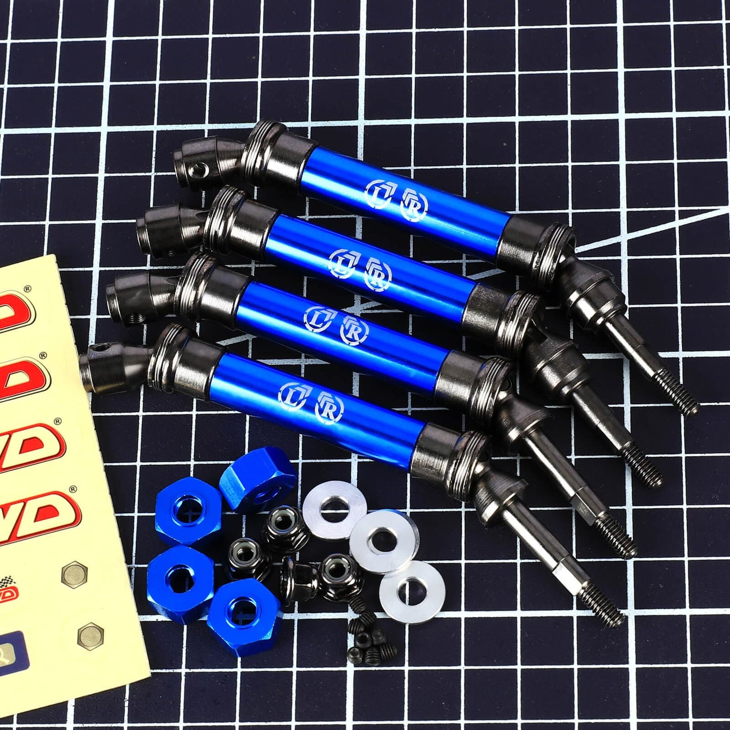 RCAWD TRAXXAS SLASH Blue / Full set RCAWD TRAXXAS Upgrades Driveshaft Set with 2pcs hex for Slash 4wd