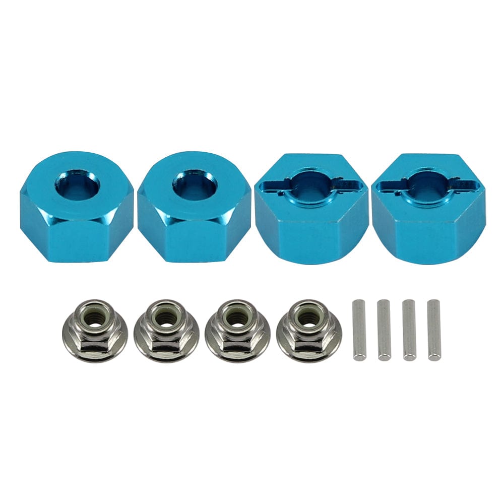 RCAWD TRAXXAS SLASH Blue RCAWD 1/10 Slash 12mm Aluminum Wheel Hex (4Pcs) & M4 Locknut (4Pcs)