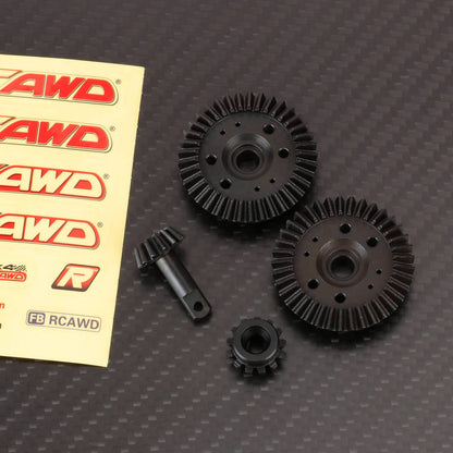 RCAWD TRAXXAS SLASH Front Rear Diff Gears Set RCAWD 37T 13T Front Rear Differential Main Gears Spur Pinion Gear Straight Bevel Gear for Traxxas Slash 4x4 Upgrade Parts