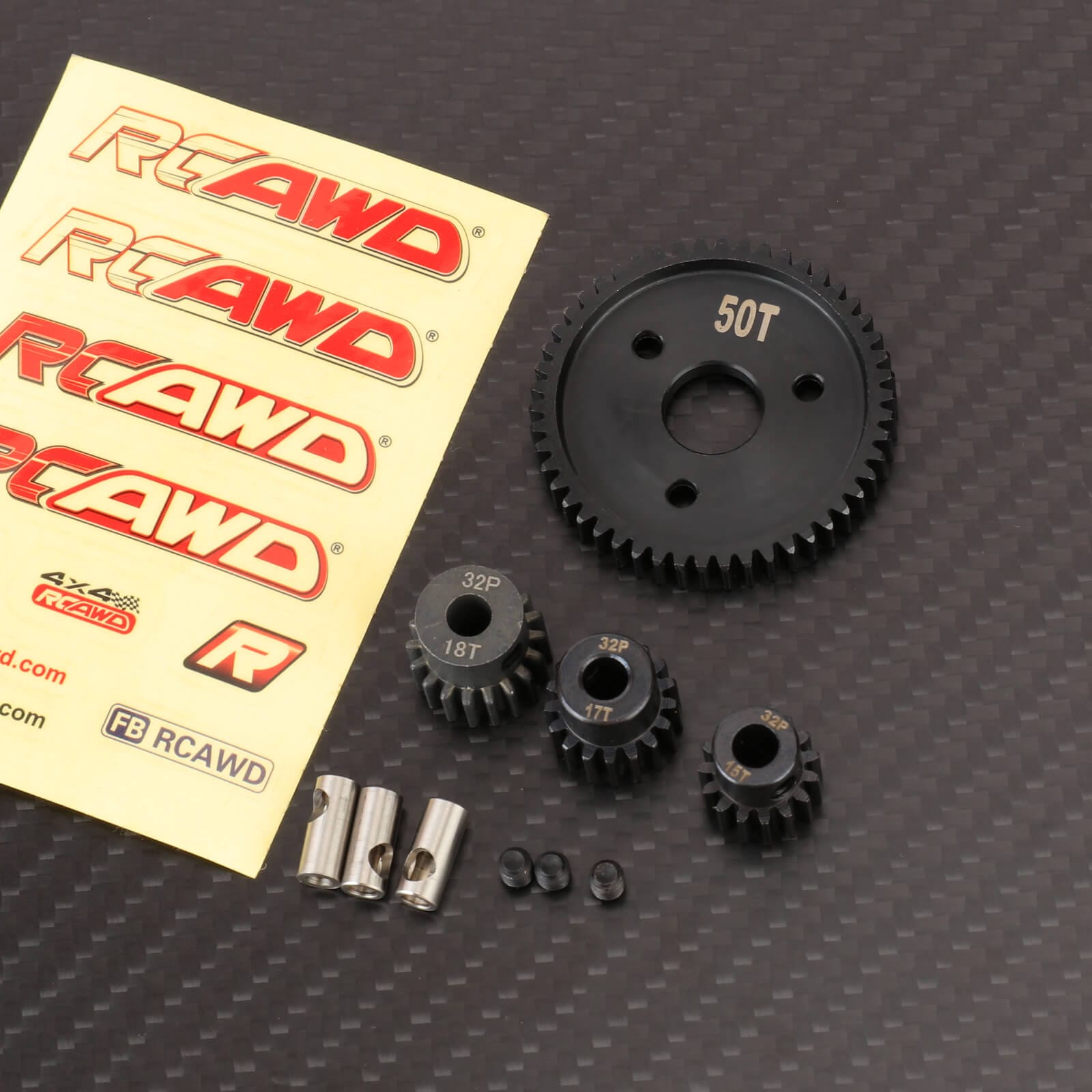 RCAWD TRAXXAS SLASH Full Set RCAWD 50T 0.8M 32P 40CR Steel Reduction Spur Main Gears Set for Traxxas Ford Jato Rustler Slash 4x4 Upgrade Parts