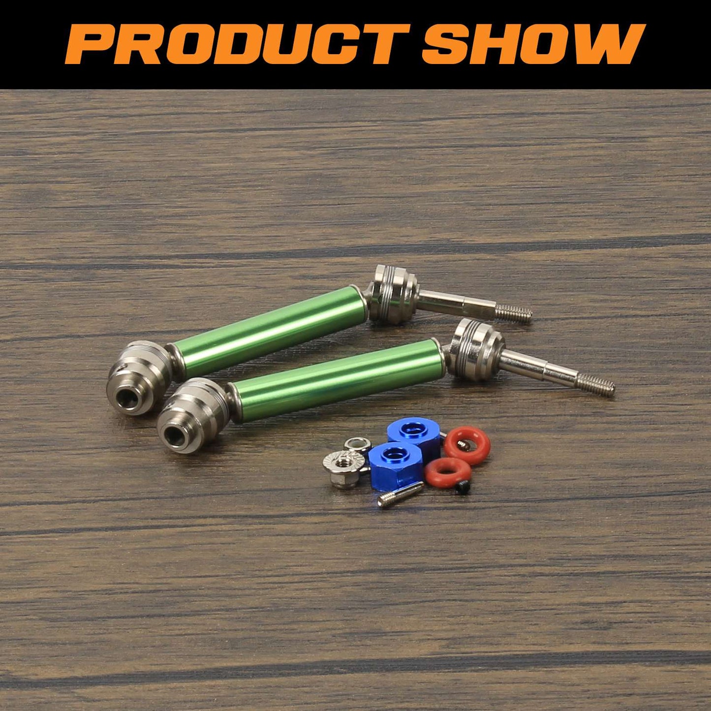 RCAWD TRAXXAS SLASH Green / Front Drive Shafts RCAWD Slash 4x4 CVD Axles Set with 12mm Hex