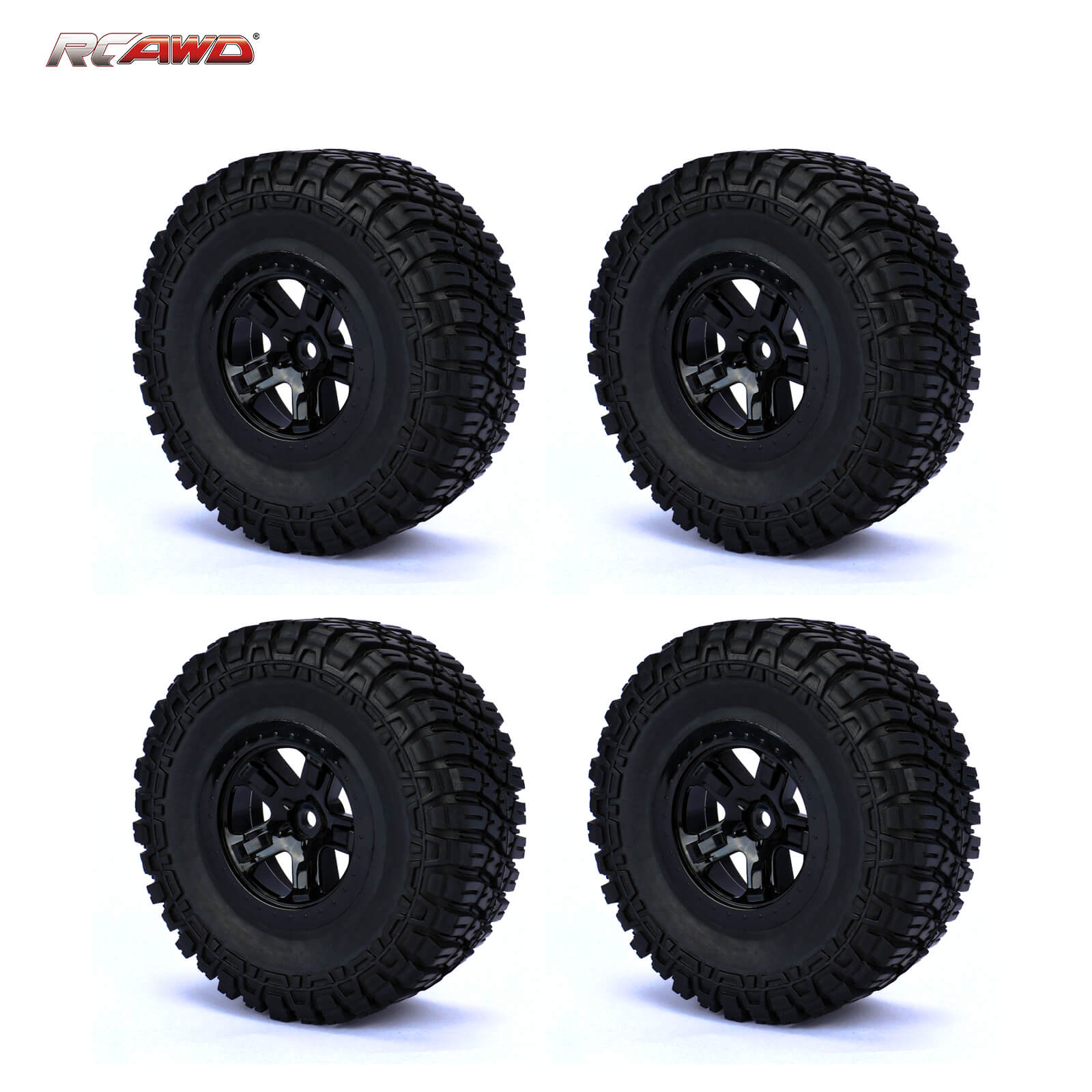 RCAWD TRAXXAS SLASH LG-017BL RCAWD 1/10 Pre-glued RC Wheel Tires for Traxxas Slash 5 spokes