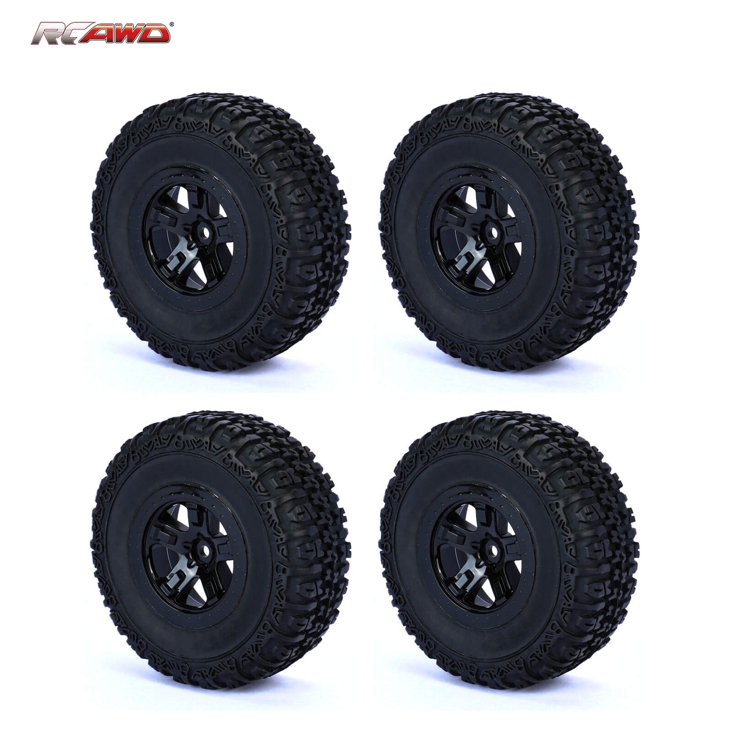 RCAWD TRAXXAS SLASH LG-018BL RCAWD 1/10 Pre-glued RC Wheel Tires for Traxxas Slash 5 spokes