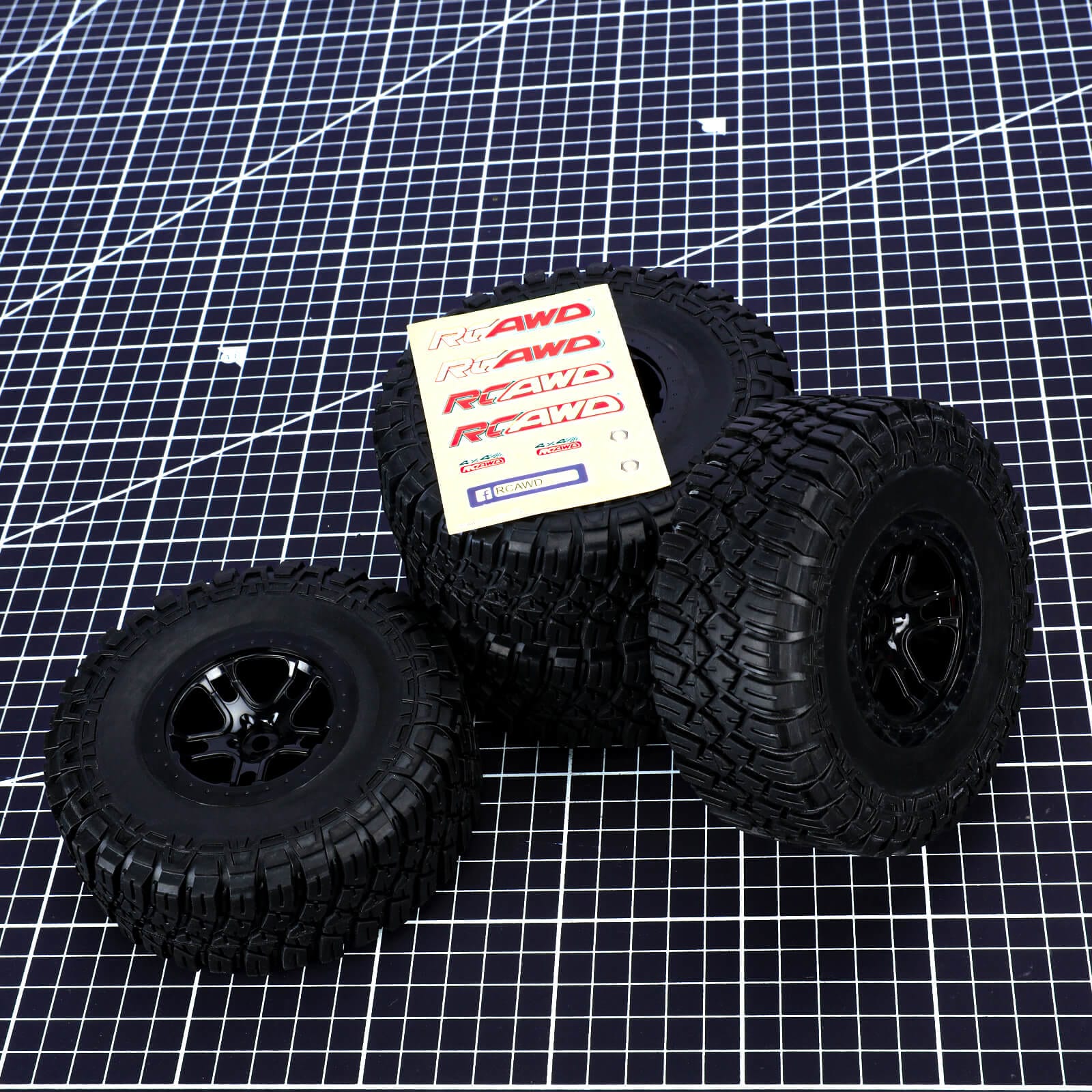 RCAWD TRAXXAS SLASH LG-019BL RCAWD 1/10 Pre-glued RC Wheel Tires for Traxxas Slash 10 spokes