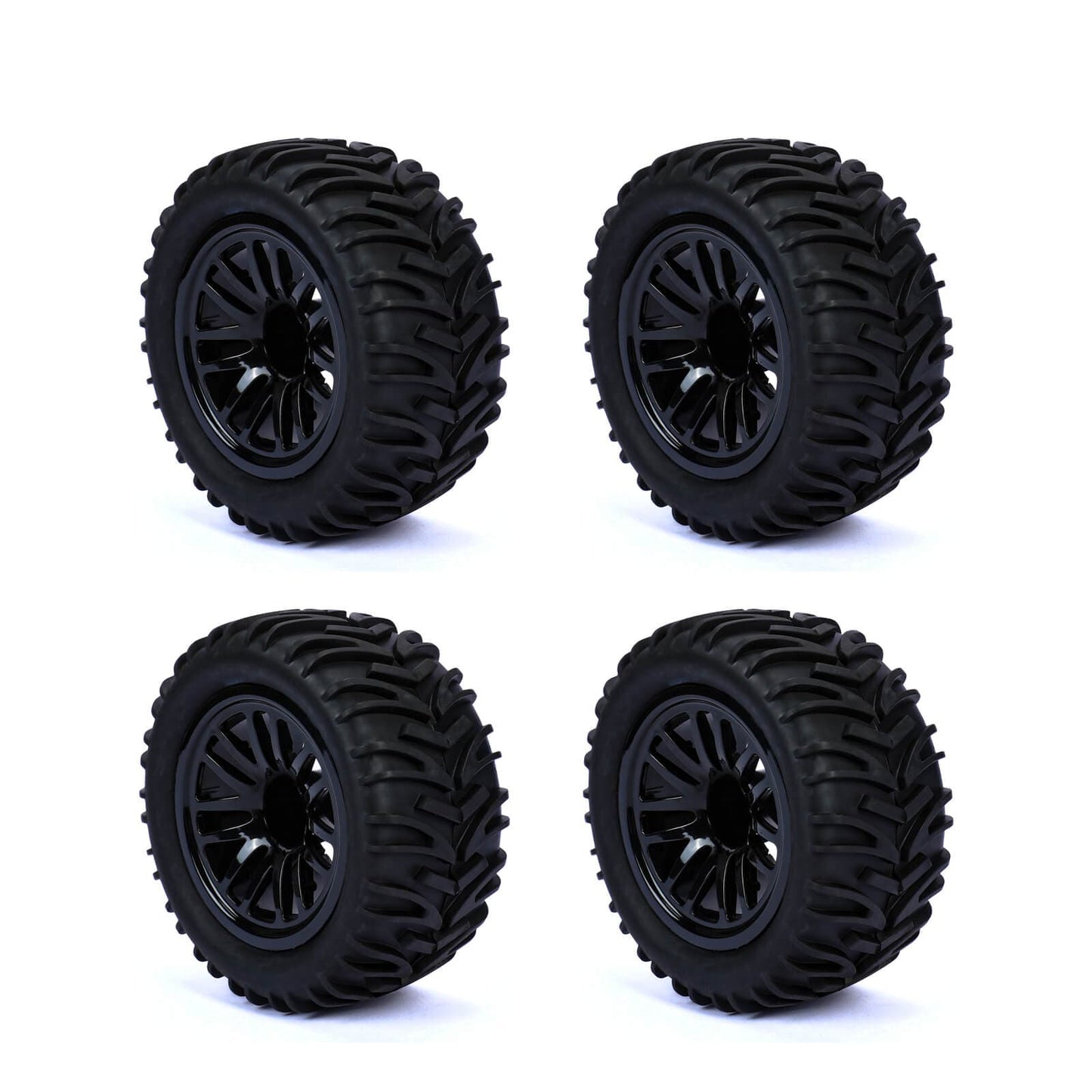 RCAWD TRAXXAS SLASH RCAWD 1/10 Pre-glued RC Wheel Tires for Traxxas Slash 14 spokes