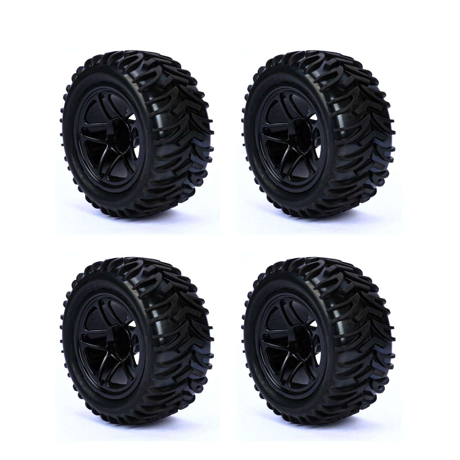 RCAWD 1/10 Pre-glued RC Wheel Tires for Traxxas Slash 14