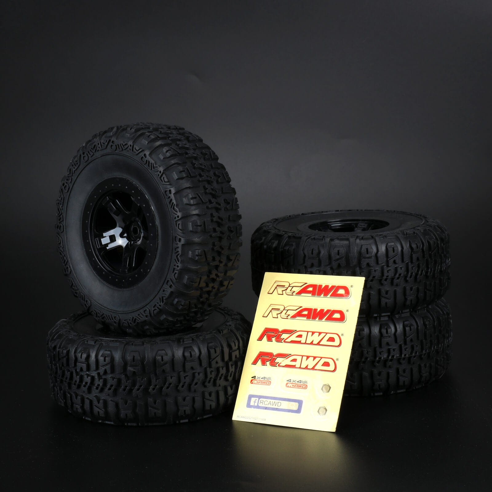 RCAWD TRAXXAS SLASH RCAWD 1/10 Pre-glued RC Wheel Tires for Traxxas Slash 5 spokes