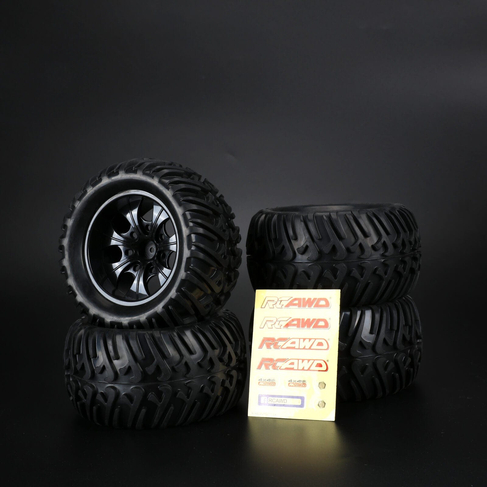 RCAWD TRAXXAS SLASH RCAWD 1/10 Pre-glued RC Wheel Tires for Traxxas Slash 7 spokes