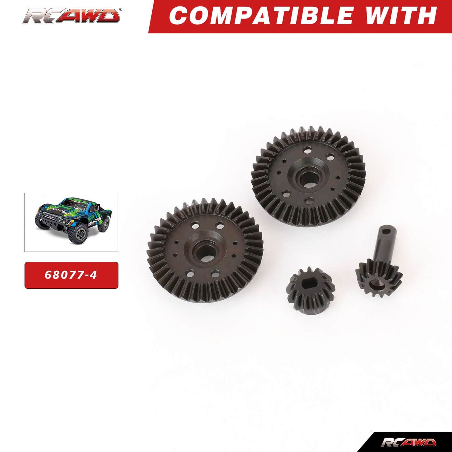 RCAWD TRAXXAS SLASH RCAWD 37T 13T Front Rear Differential Main Gears Spur Pinion Gear Straight Bevel Gear for Traxxas Slash 4x4 Upgrade Parts