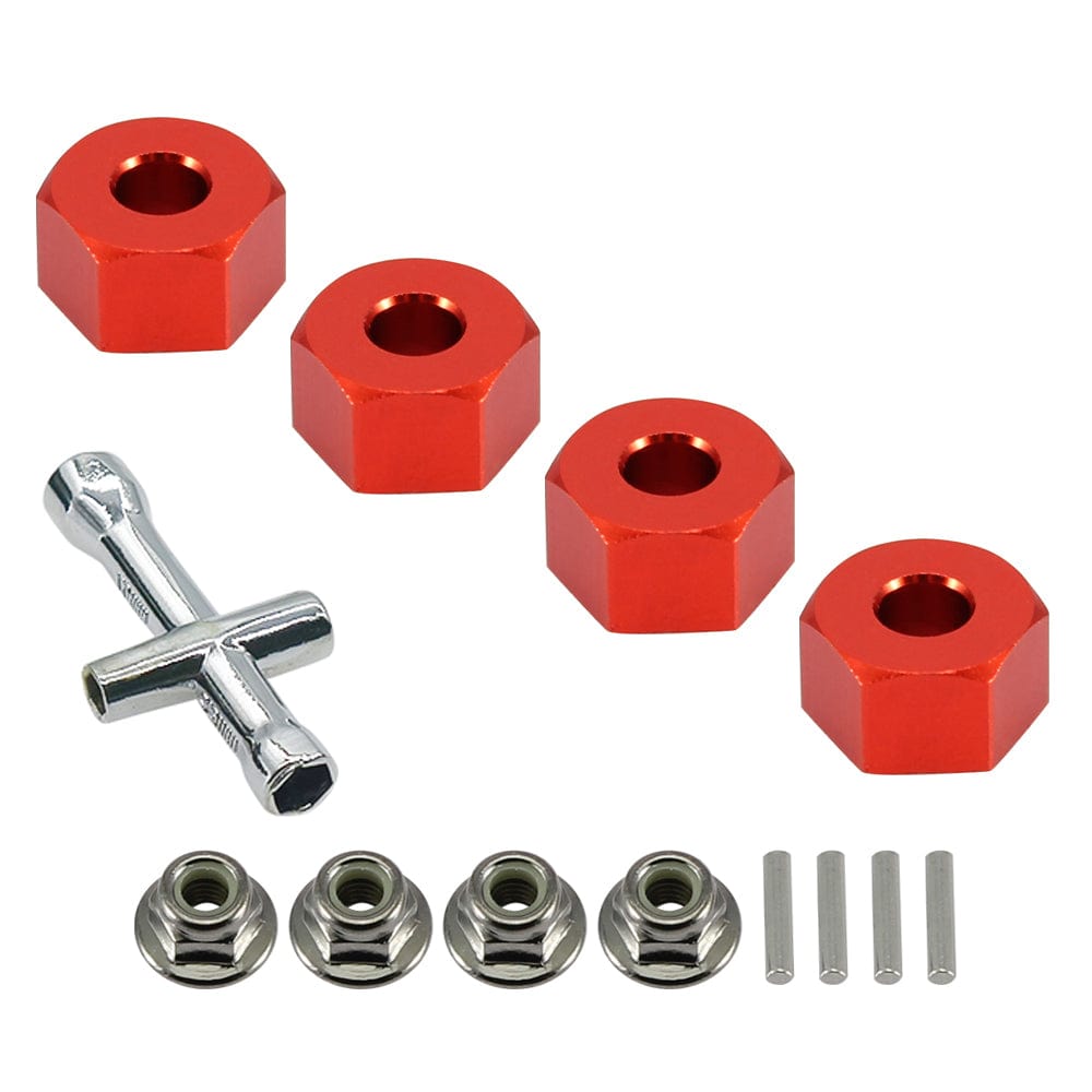 RCAWD TRAXXAS SLASH RCAWD Aluminum 12mm Hex Hubs Wheel Adapters & Flanged Nuts for 1/10 4WD Traxxas Slash Rustler