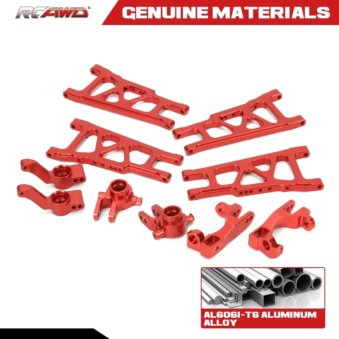 RCAWD TRAXXAS SLASH RCAWD Aluminum Steering Blocks and Alloy Suspension Arms Set for 1/10 Traxxas Slash 4x4