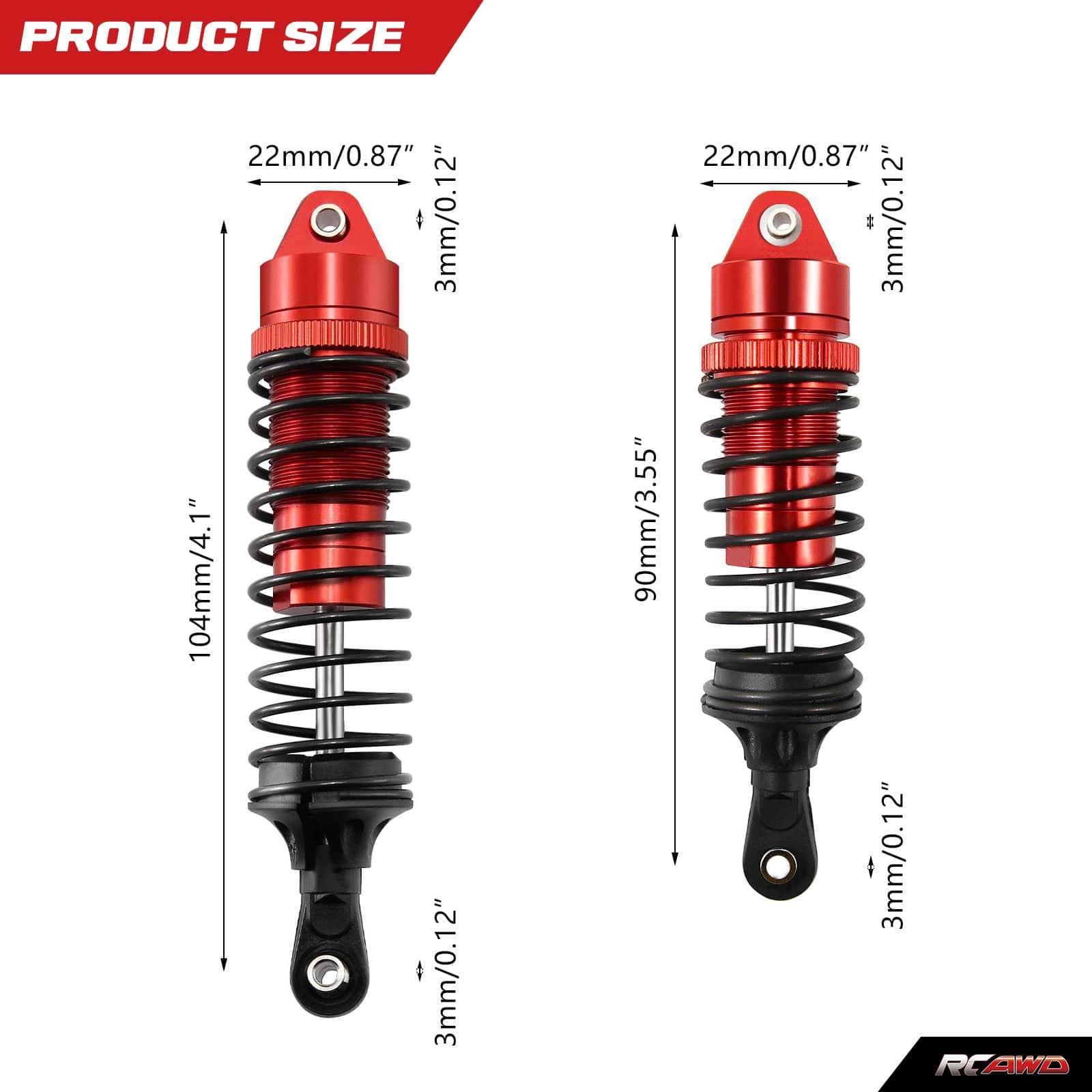 RCAWD TRAXXAS SLASH RCAWD Slash 4x4 Aluminum Shocks absorber 4pcs