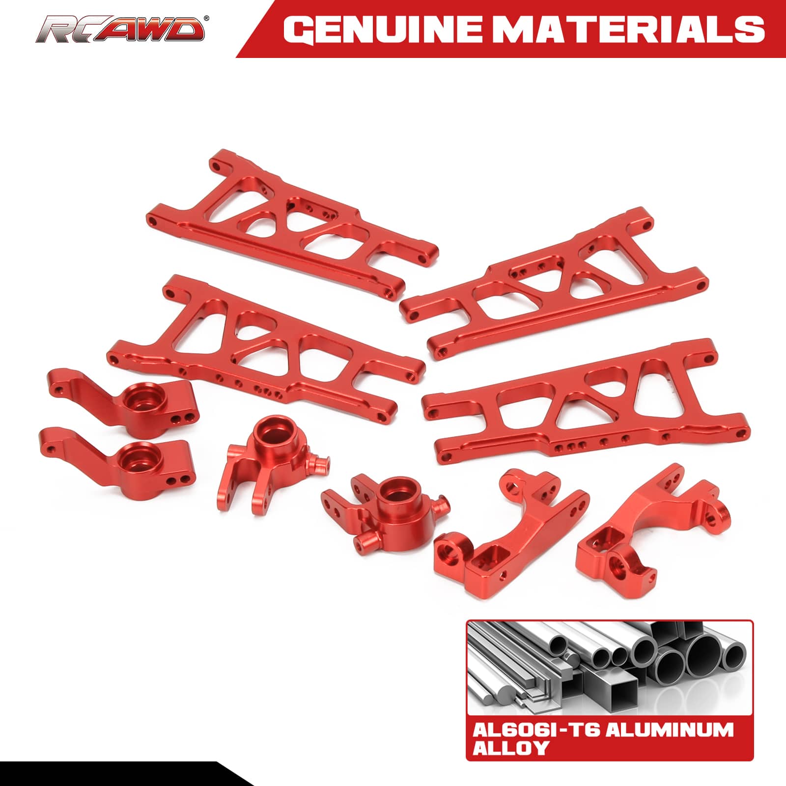 RCAWD TRAXXAS SLASH RCAWD Slash 4x4 Aluminum Steering Blocks and Alloy Suspension Arms Set