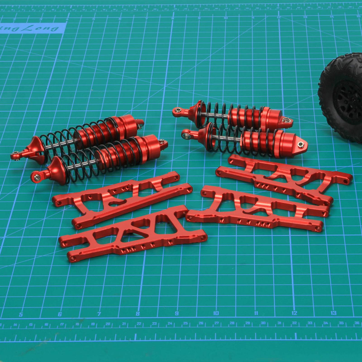 CrazyHobby Ensemble de tours d'amortisseurs avant et arrière en aluminium pour Traxxas Slash 2WD Rustler VXL Bandit 1/10 - Remplace la pièce 3638 3639 (bleu CrazyHobby Ensemble de tours d'amortisseurs avant et arrière en aluminium pour Traxxas Slash 2WD Rustler VXL Bandit 1/10 - Remplace la pièce 3638 3639 (bleu