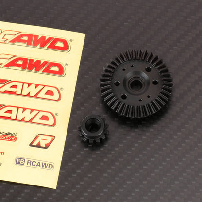 RCAWD TRAXXAS SLASH Rear Diff Gears Set RCAWD 37T 13T Front Rear Differential Main Gears Spur Pinion Gear Straight Bevel Gear for Traxxas Slash 4x4 Upgrade Parts