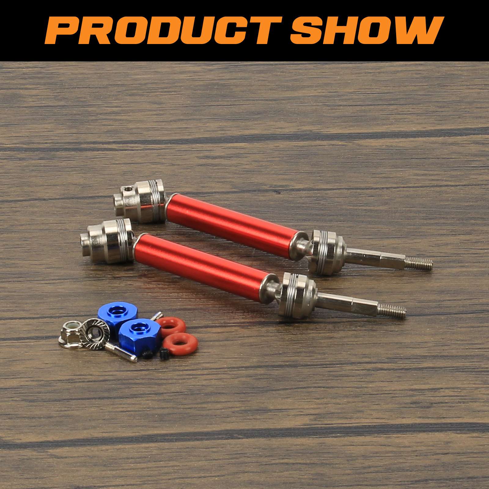 RCAWD TRAXXAS SLASH Red / Front Drive Shafts RCAWD Slash 4x4 CVD Axles Set with 12mm Hex